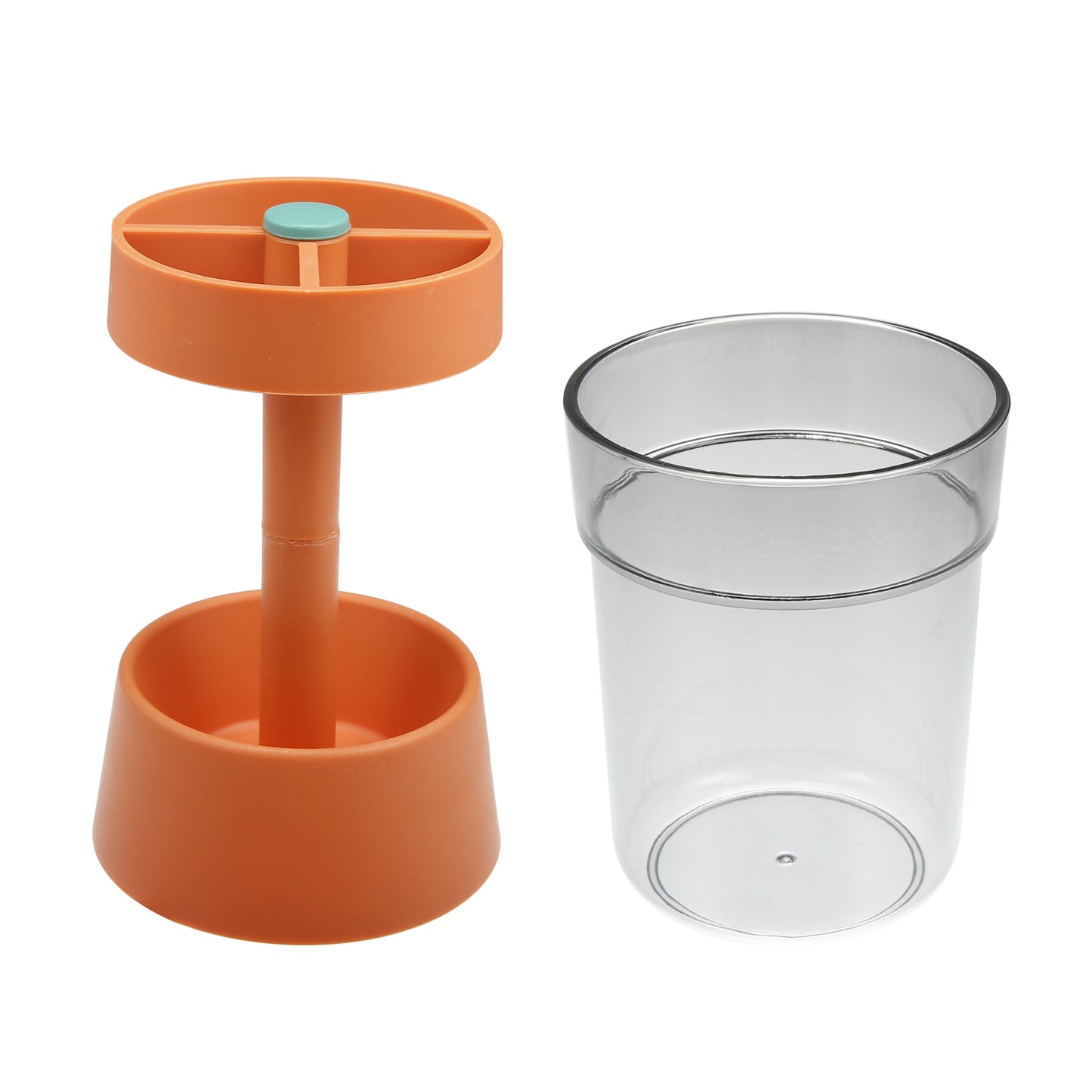 1 Pc PP Toothbrush Holder Stand with Cover with 3 Slots, 8.66"x2.99" Orange