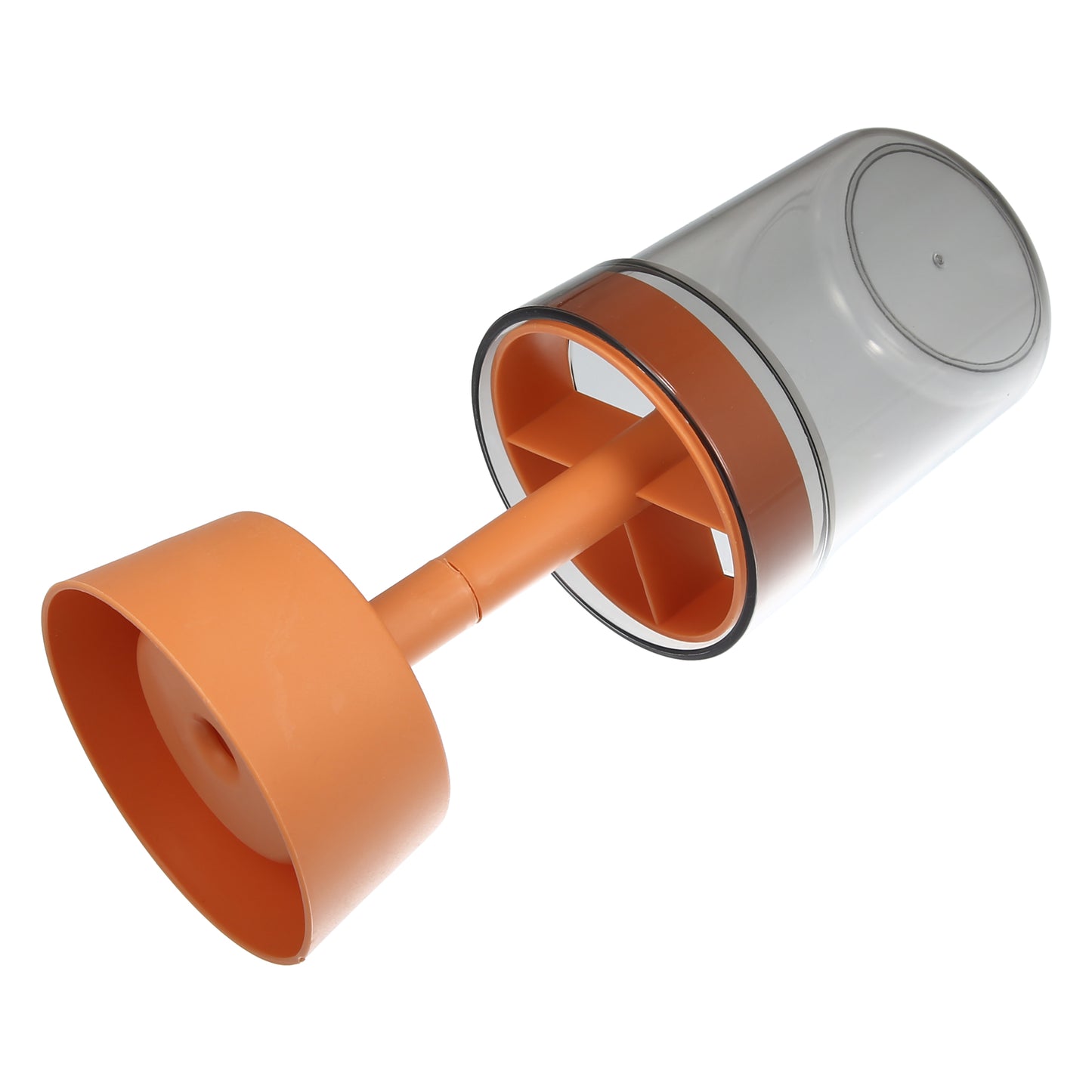 1 Pc PP Toothbrush Holder Stand with Cover with 3 Slots, 8.66"x2.99" Orange