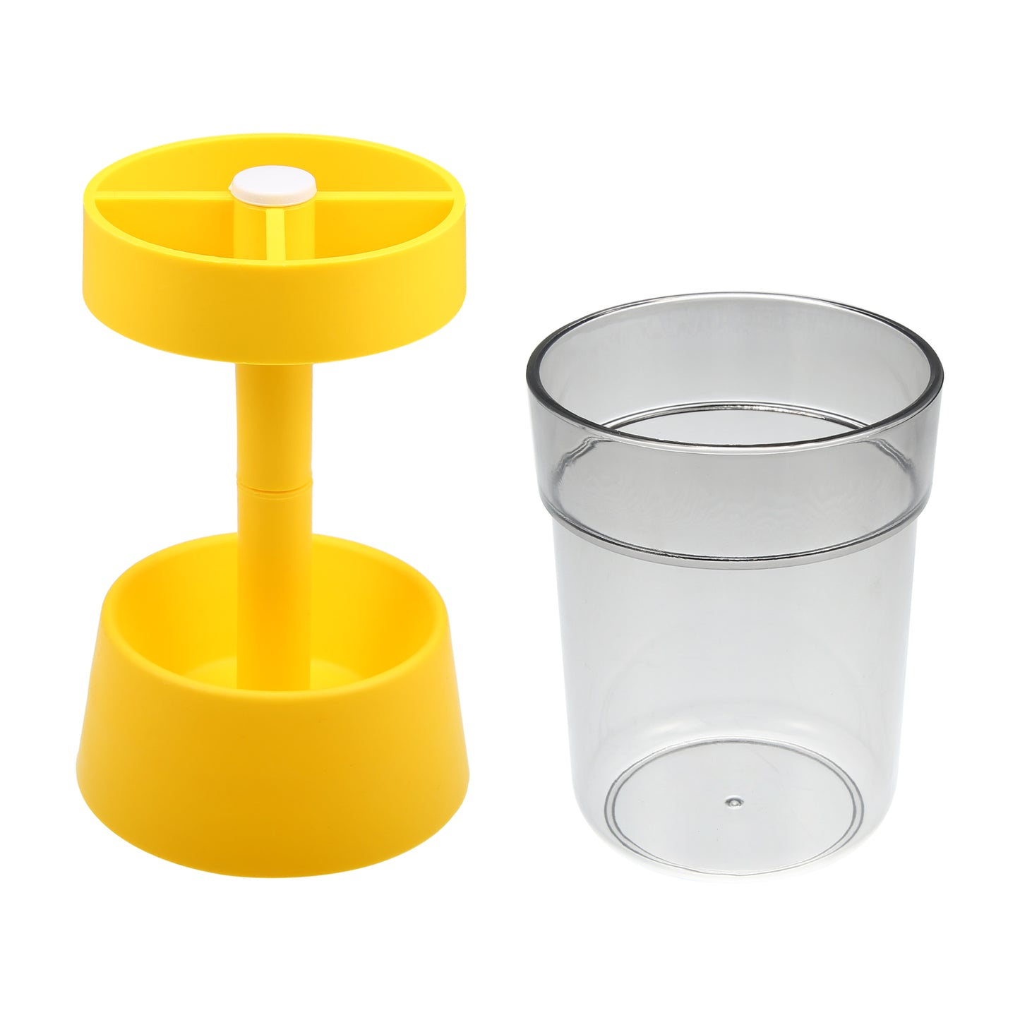 1 Pc PP Toothbrush Holder Stand with Cover with 3 Slots, 8.66"x2.99" Yellow