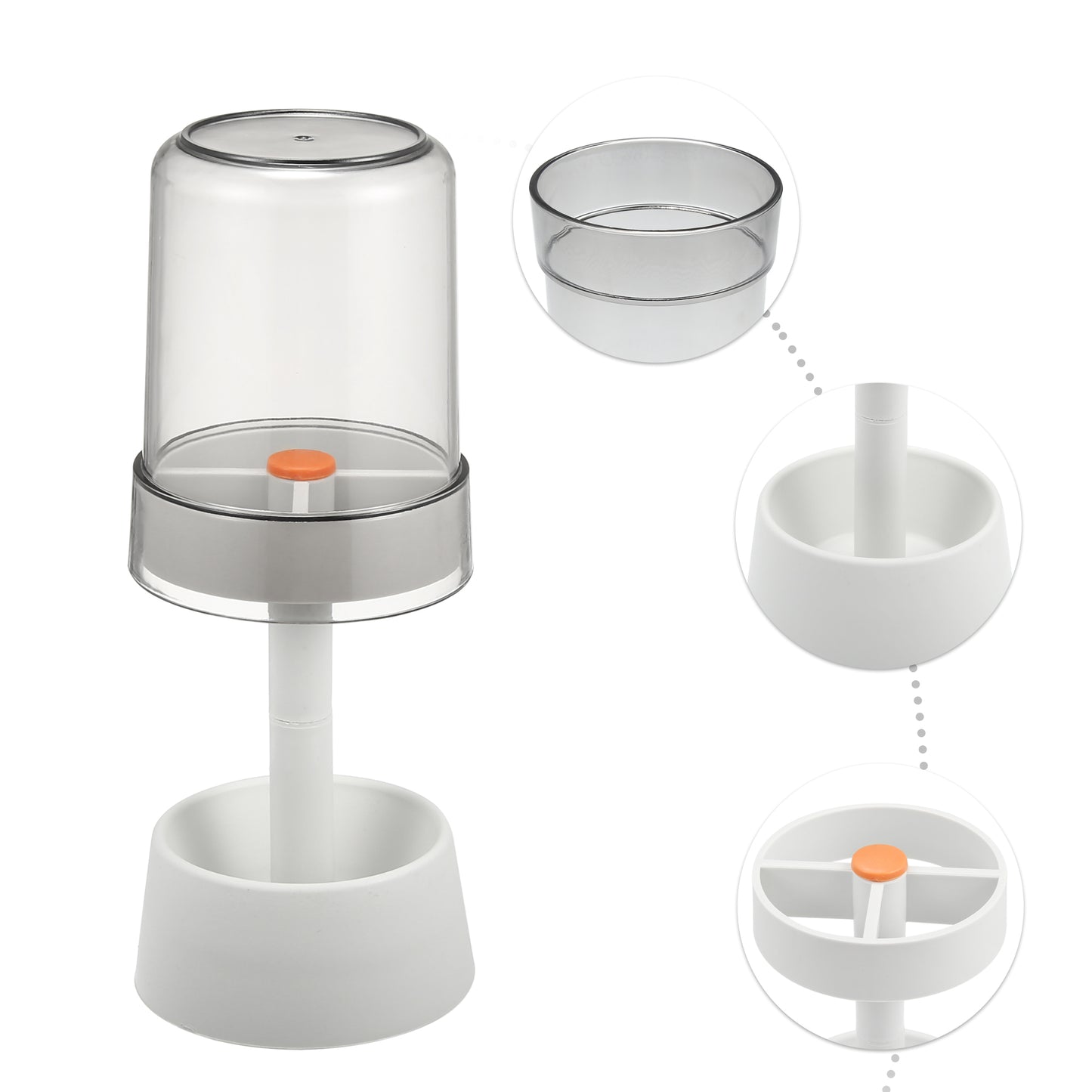 1 Pc PP Toothbrush Holder Stand with Cover with 3 Slots, 8.66"x2.99" White