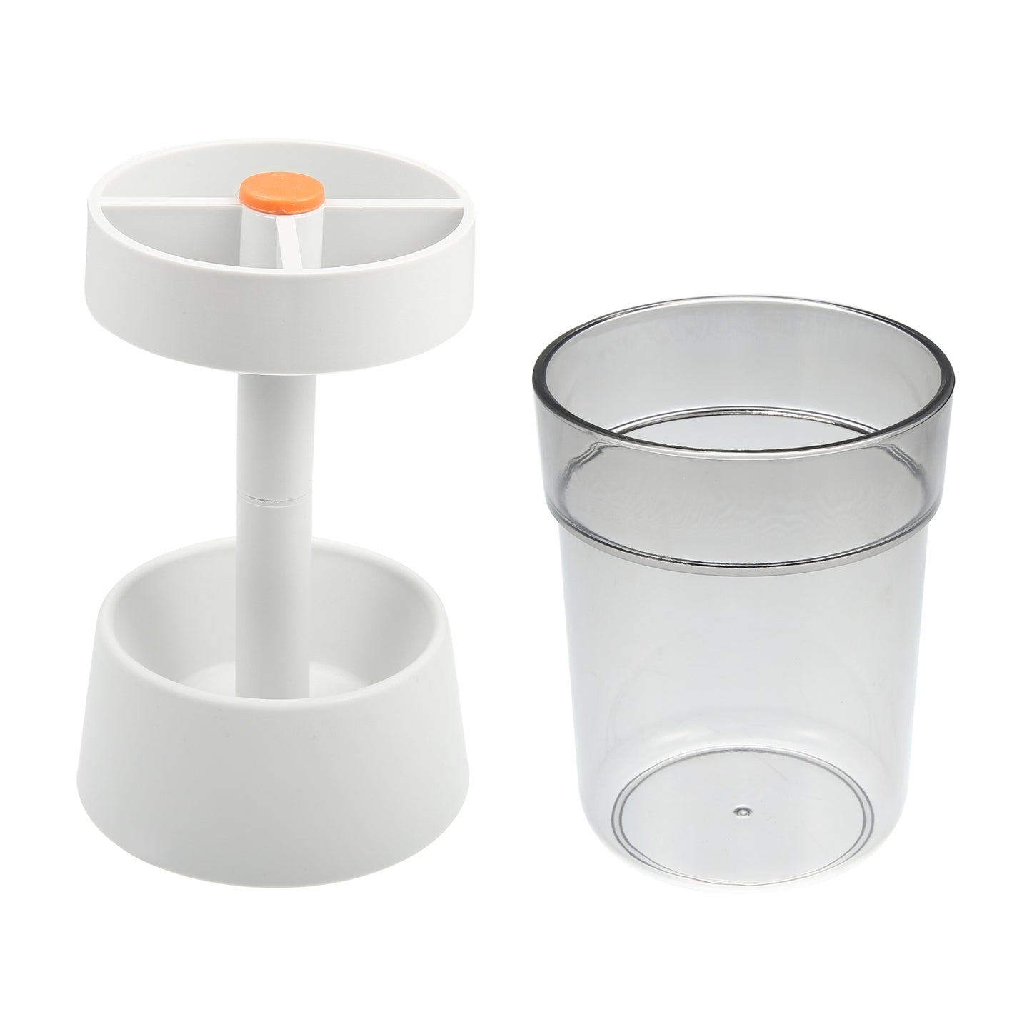 1 Pc PP Toothbrush Holder Stand with Cover with 3 Slots, 8.66"x2.99" White