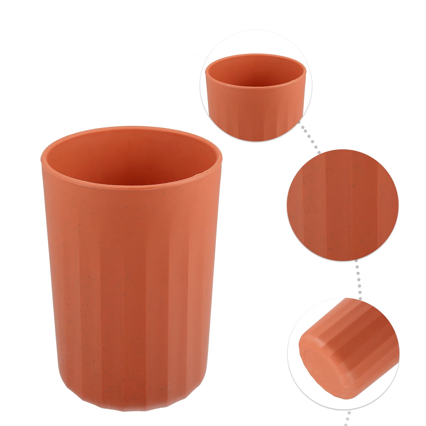 Vaso de baño de paja de trigo, 10 x 7 cm, color naranja