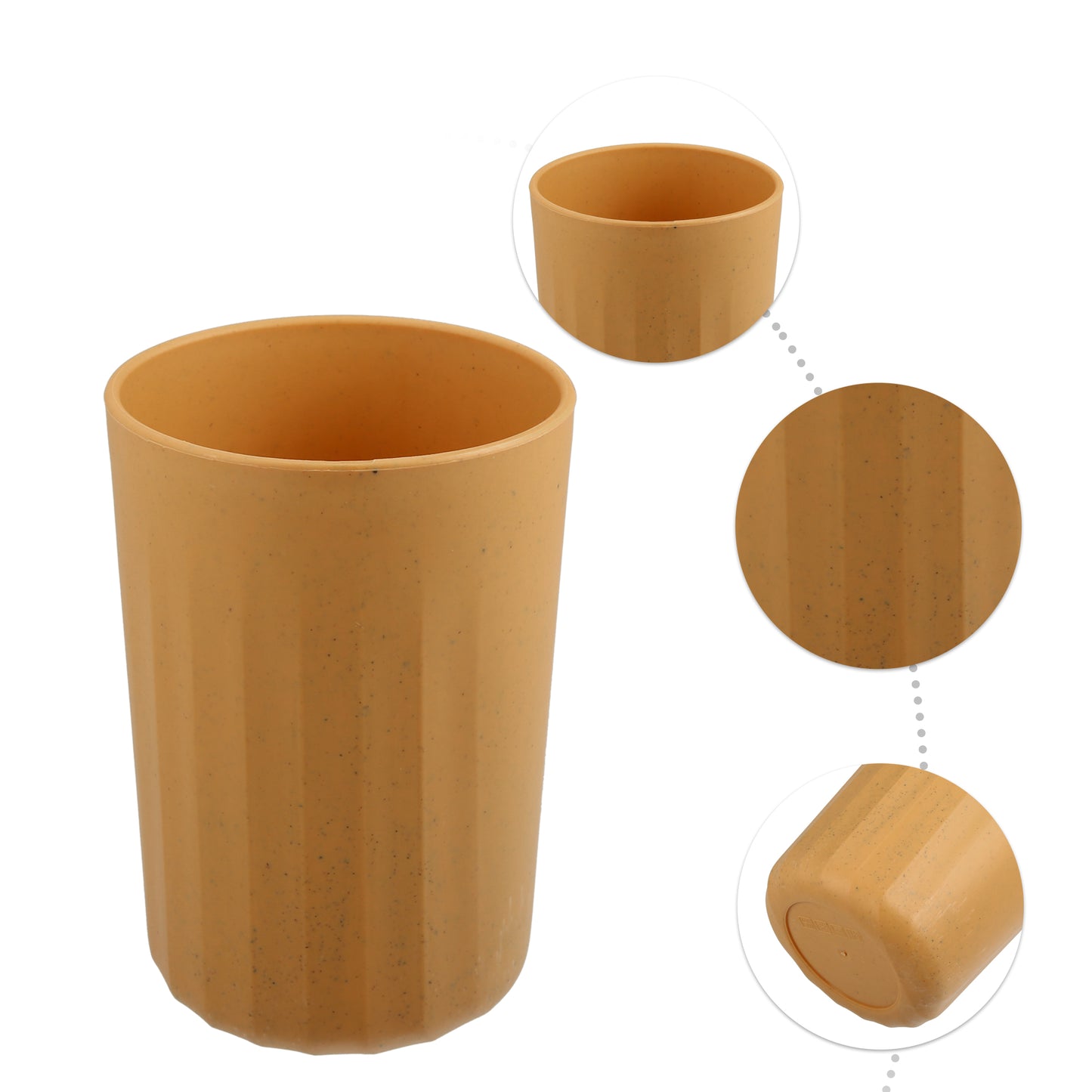 1 Pc Bathroom Tumbler, Wheat Straw Cup for Bathroom 4.09"x2.80" Yellow