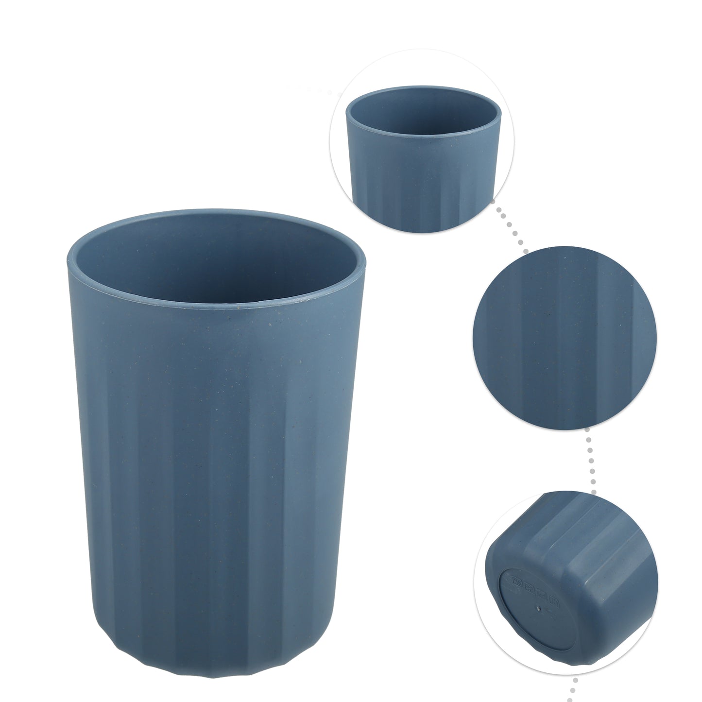 1 Pc Bathroom Tumbler, Wheat Straw Cup for Bathroom 4.09"x2.80" Deep Blue