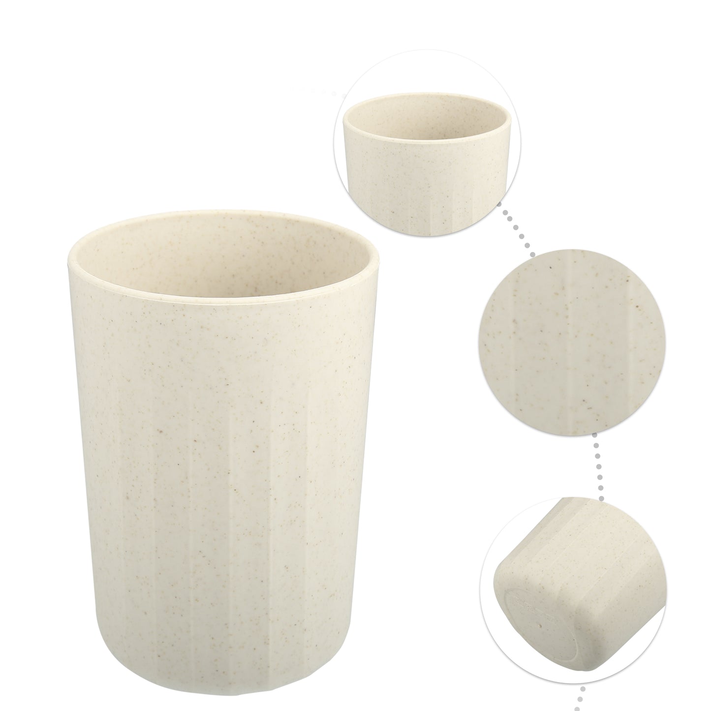 1 Pc Bathroom Tumbler, Wheat Straw Cup for Bathroom 4.09"x2.80" Beige