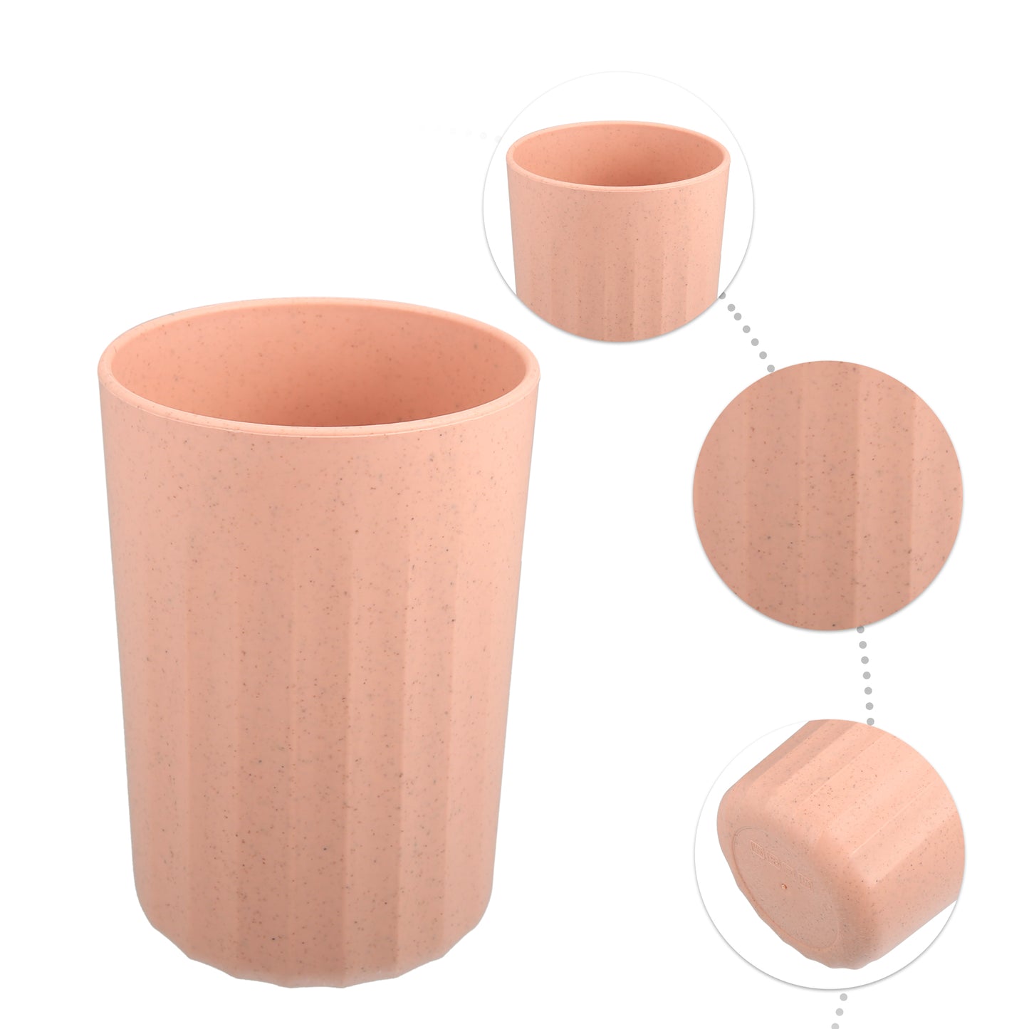 1 Pc Bathroom Tumbler, Wheat Straw Cup for Bathroom 4.09"x2.80" Pink