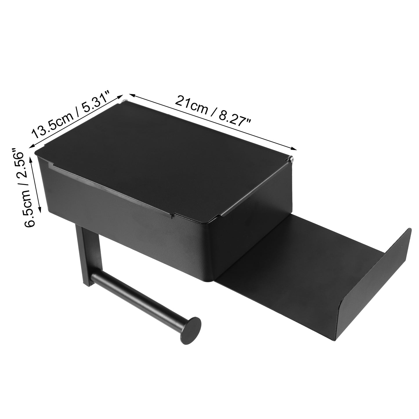 Bathroom Toilet Paper Holder Wall Mount Roll Tissue Holder Black