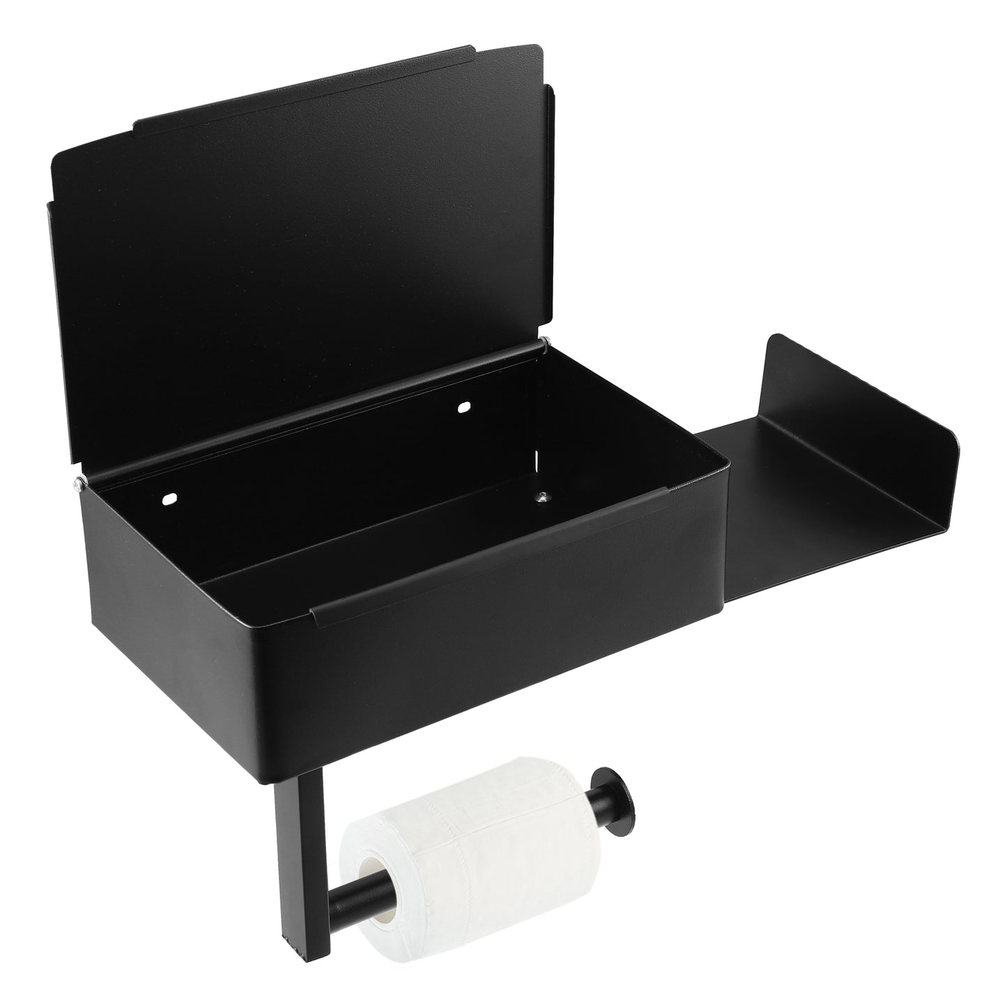 Bathroom Toilet Paper Holder Wall Mount Roll Tissue Holder Black