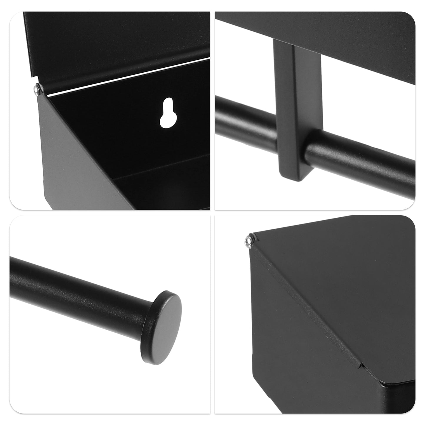 Toilet Paper Holder Wall Mount Double Roll Tissue Holder for Bathroom Black