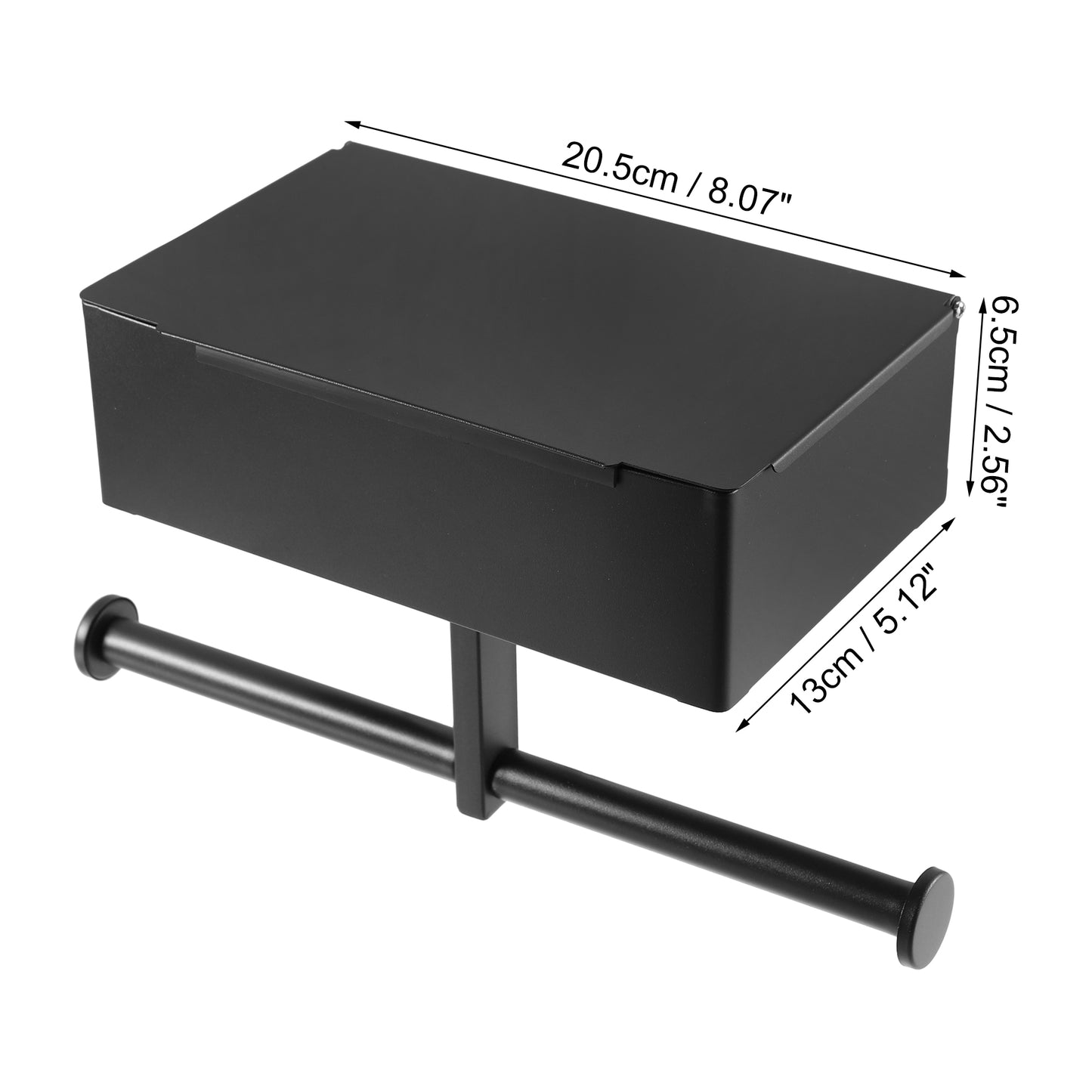 Toilet Paper Holder Wall Mount Double Roll Tissue Holder for Bathroom Black