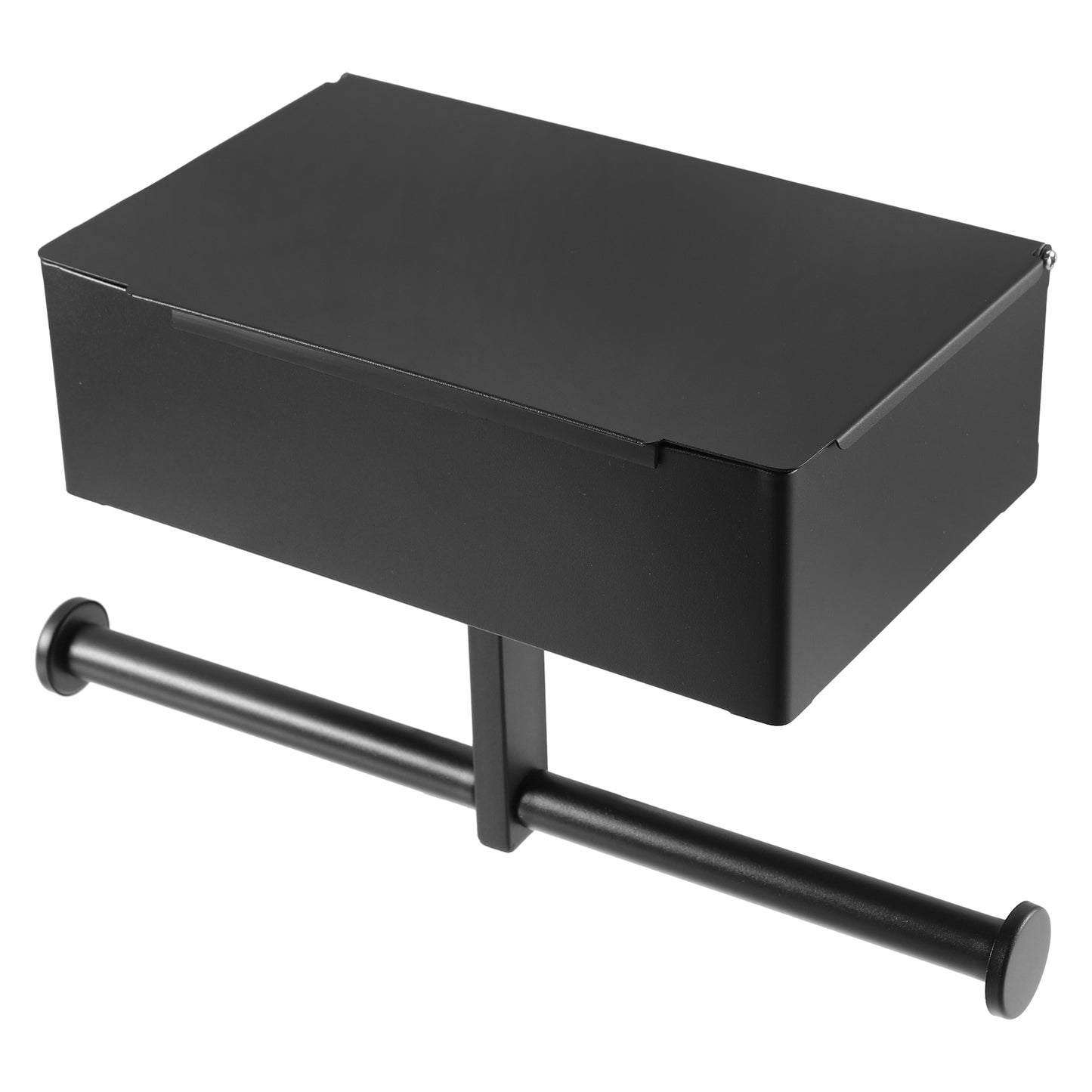 Toilet Paper Holder Wall Mount Double Roll Tissue Holder for Bathroom Black
