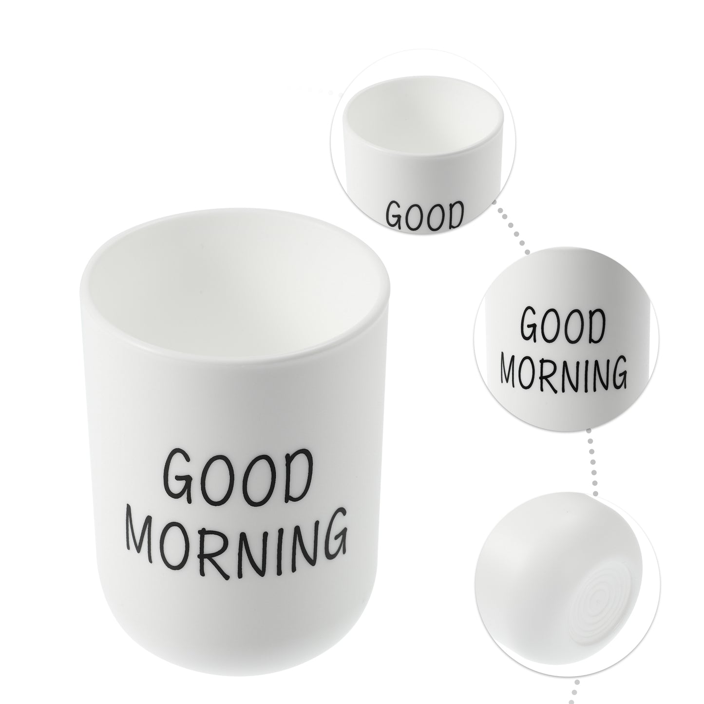 Bathroom Toothbrush Tumblers Plastic Cups 3.94"x2.83" White