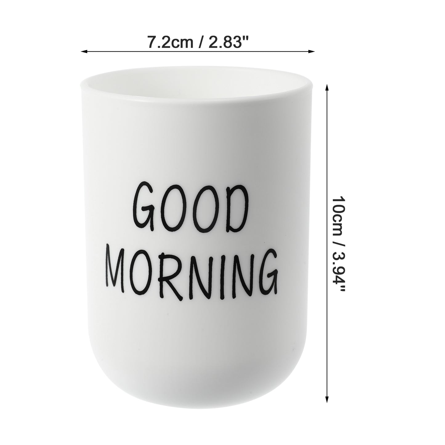 Bathroom Toothbrush Tumblers Plastic Cups 3.94"x2.83" White