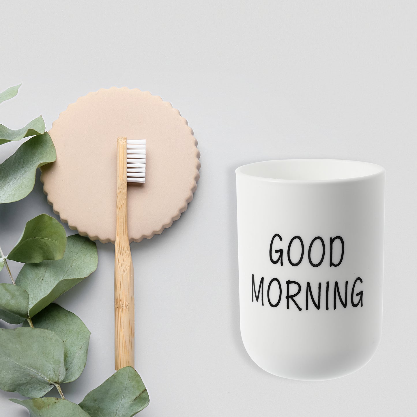 Bathroom Toothbrush Tumblers Plastic Cups 3.94"x2.83" White