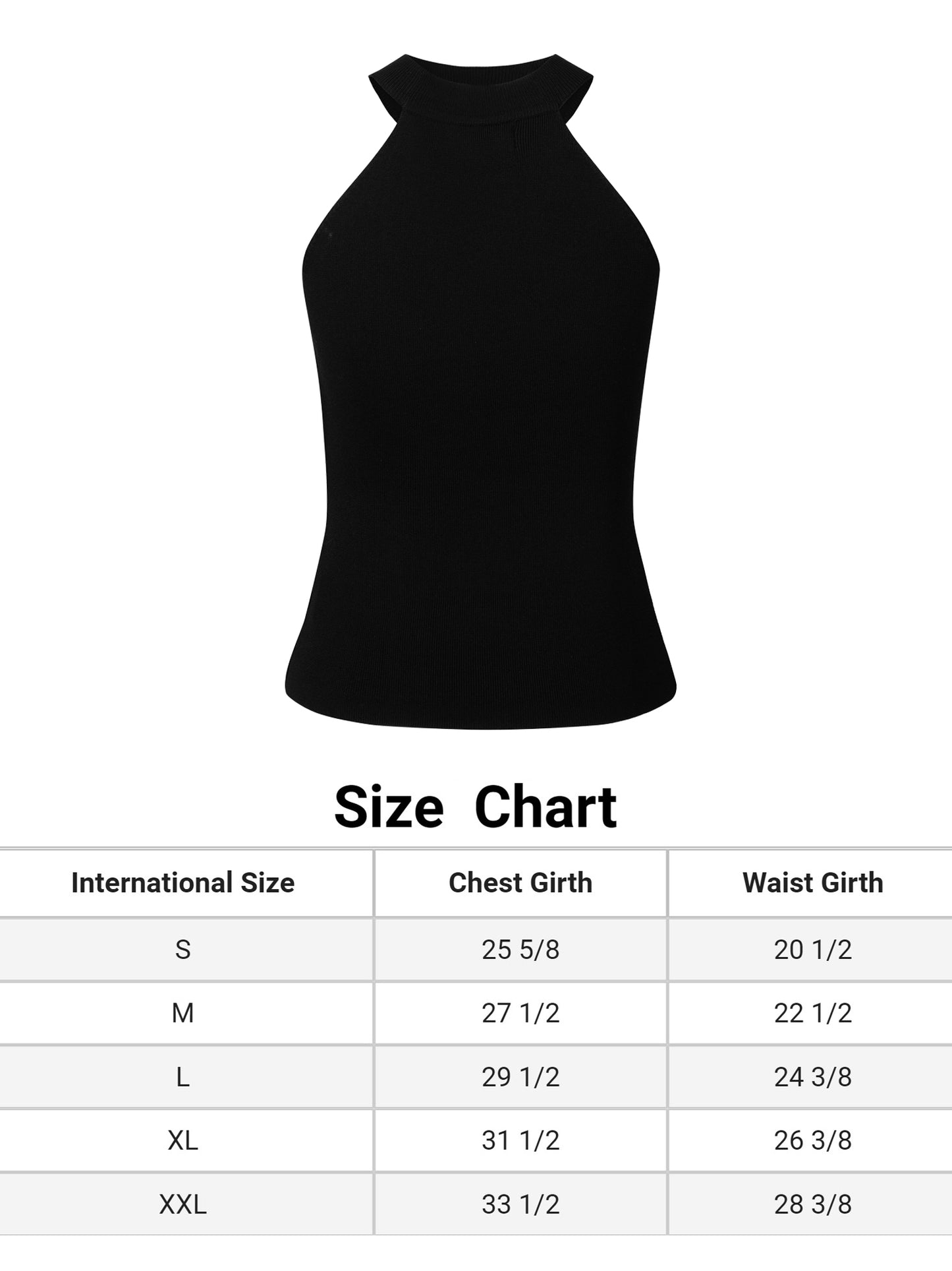 Women's Sleeveless Knit Top Halter Neck Ribbed Slim Cami Tank Top