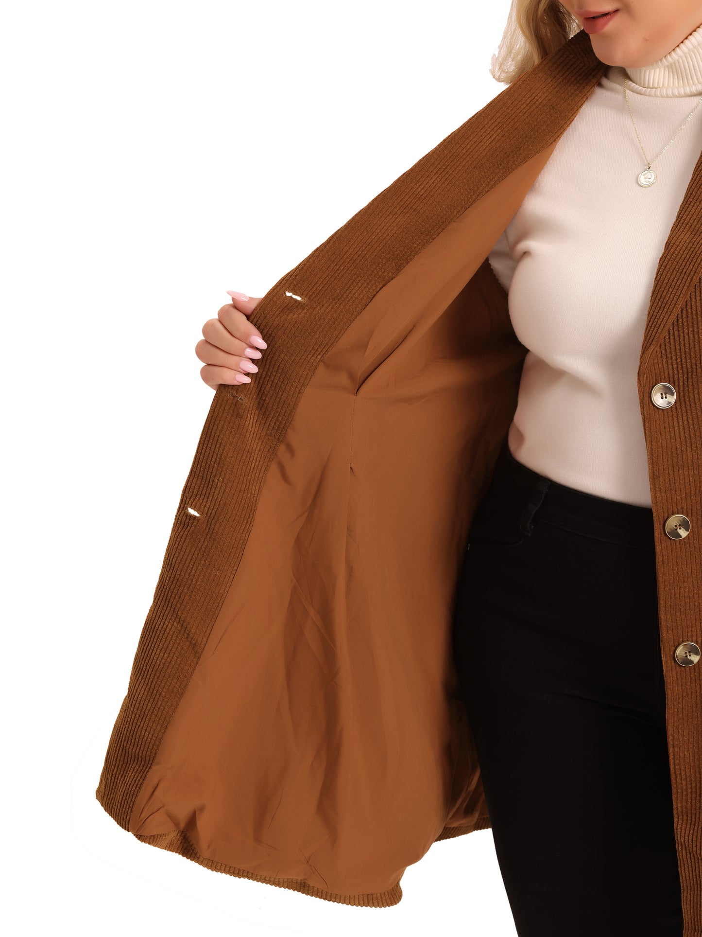 Women Plus Size Corduroy Vests Lightweight Single Breasted Casual Sleeveless Vest Jacket