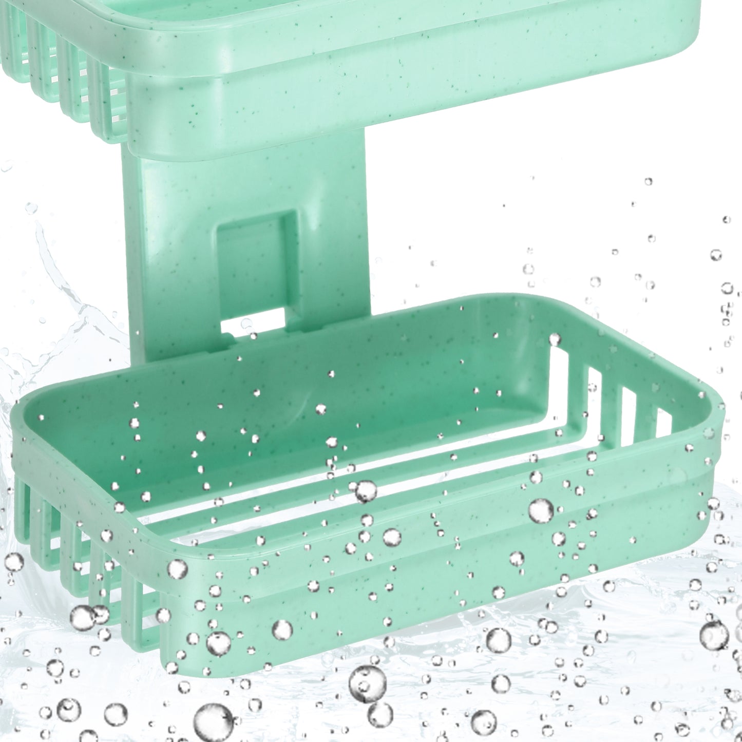 1 Pc Plastic Soap Dish Drill Free Soap Holder for Bathroom Green