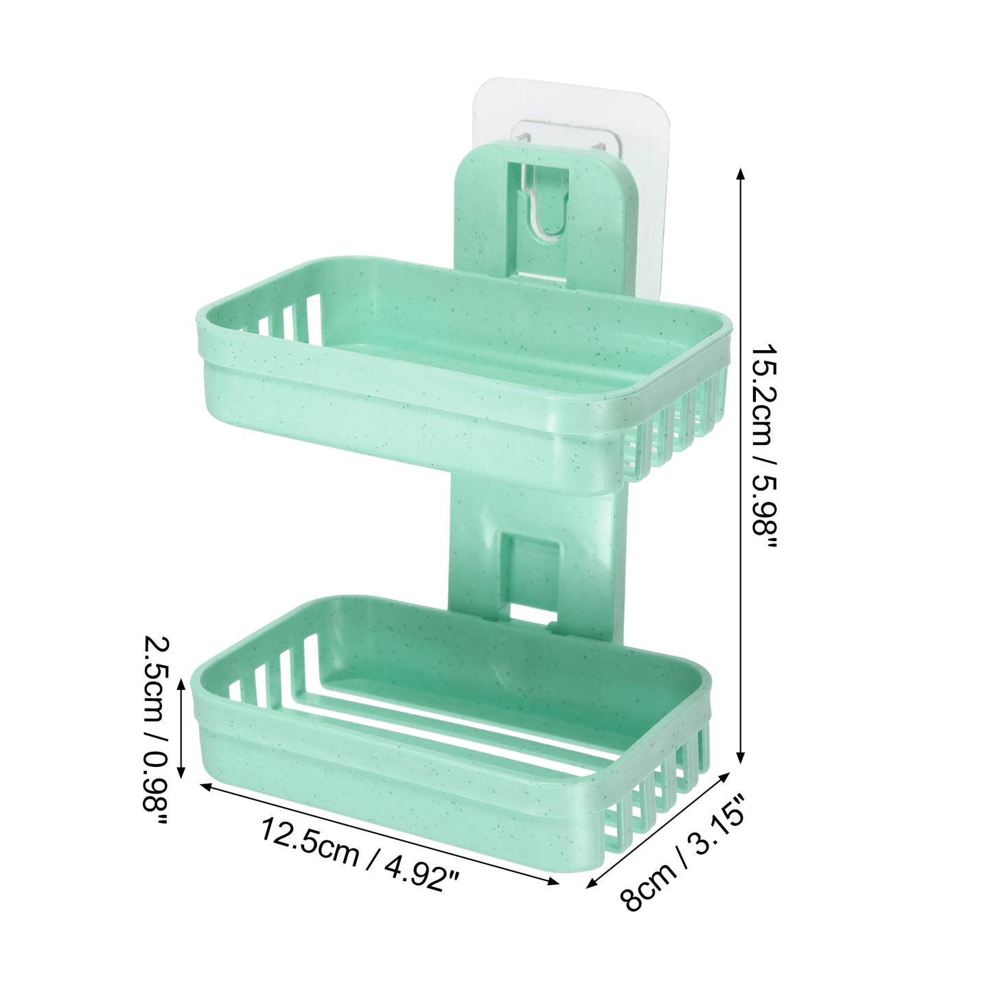1 Pc Plastic Soap Dish Drill Free Soap Holder for Bathroom Green