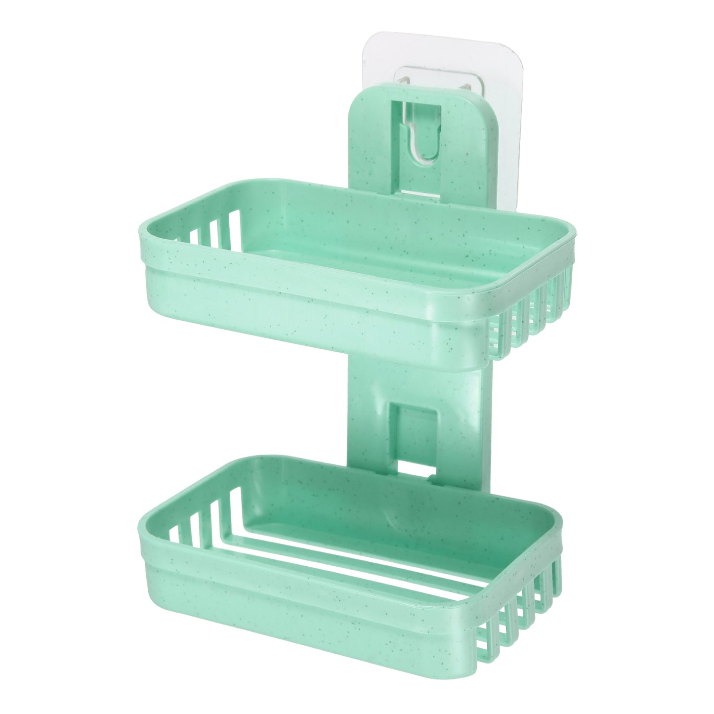 1 Pc Plastic Soap Dish Drill Free Soap Holder for Bathroom Green