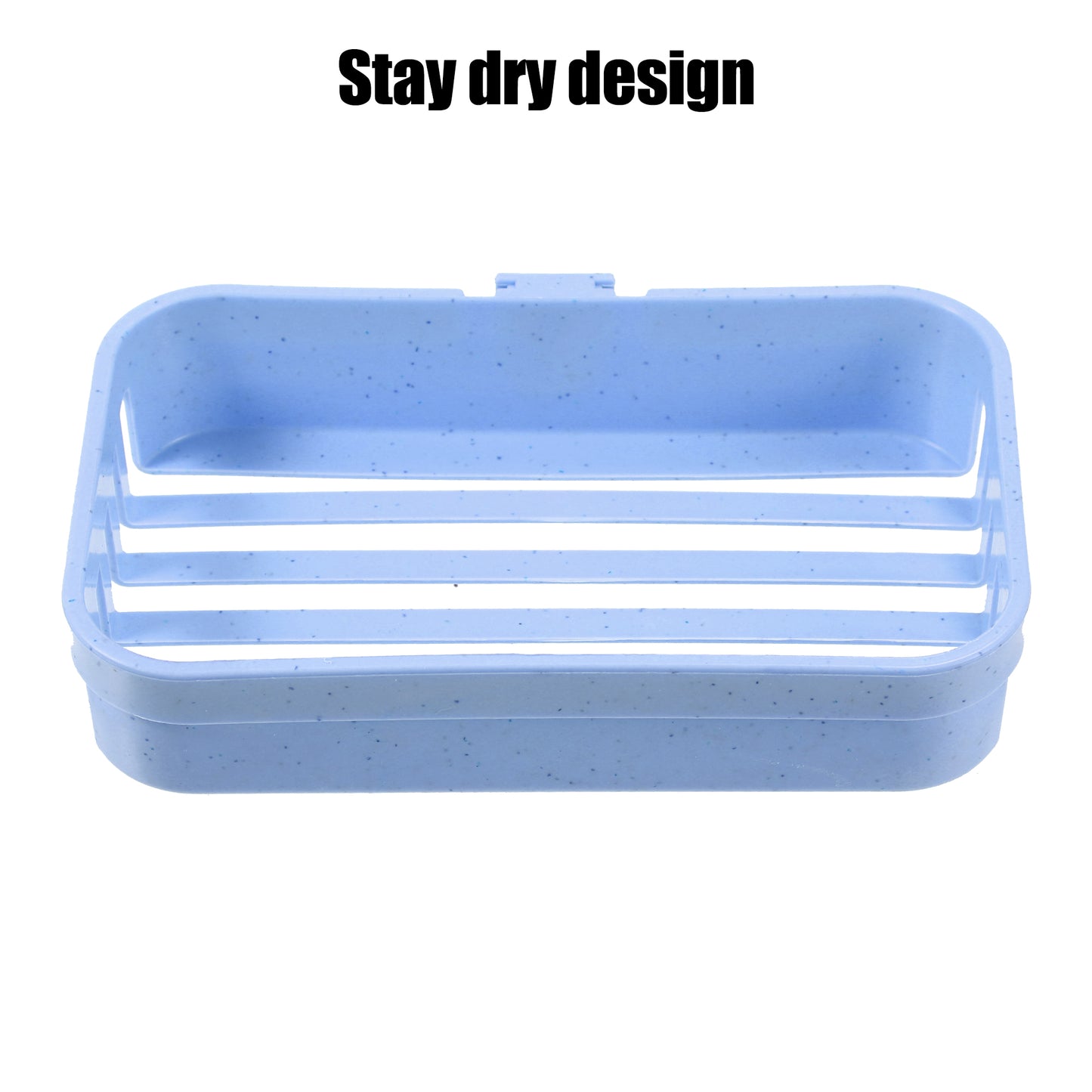1 jabonera de plástico sin taladro para baño, color azul