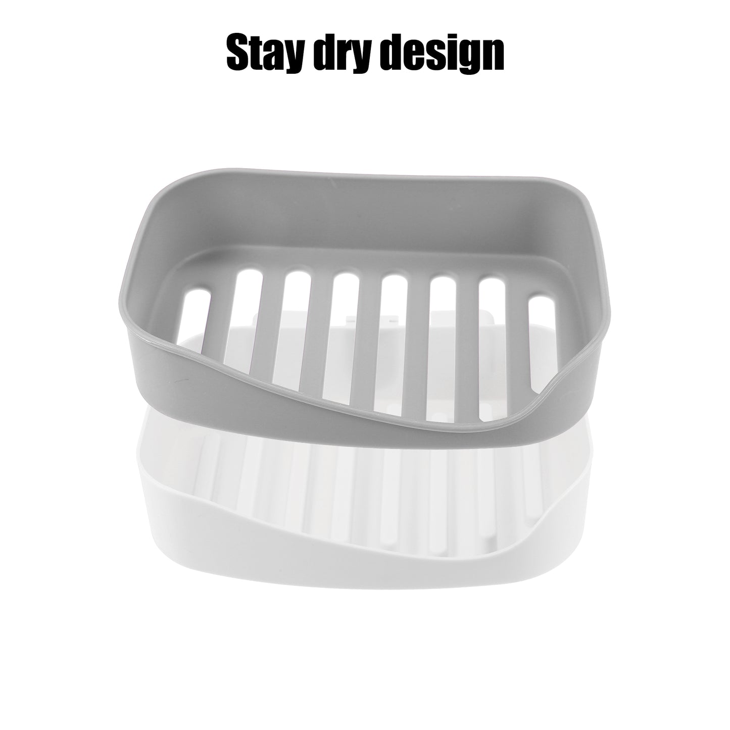 1 Pc Plastic Soap Dish Drill Free Wall Mounted Soap Holder, 13x9.2cm Gray