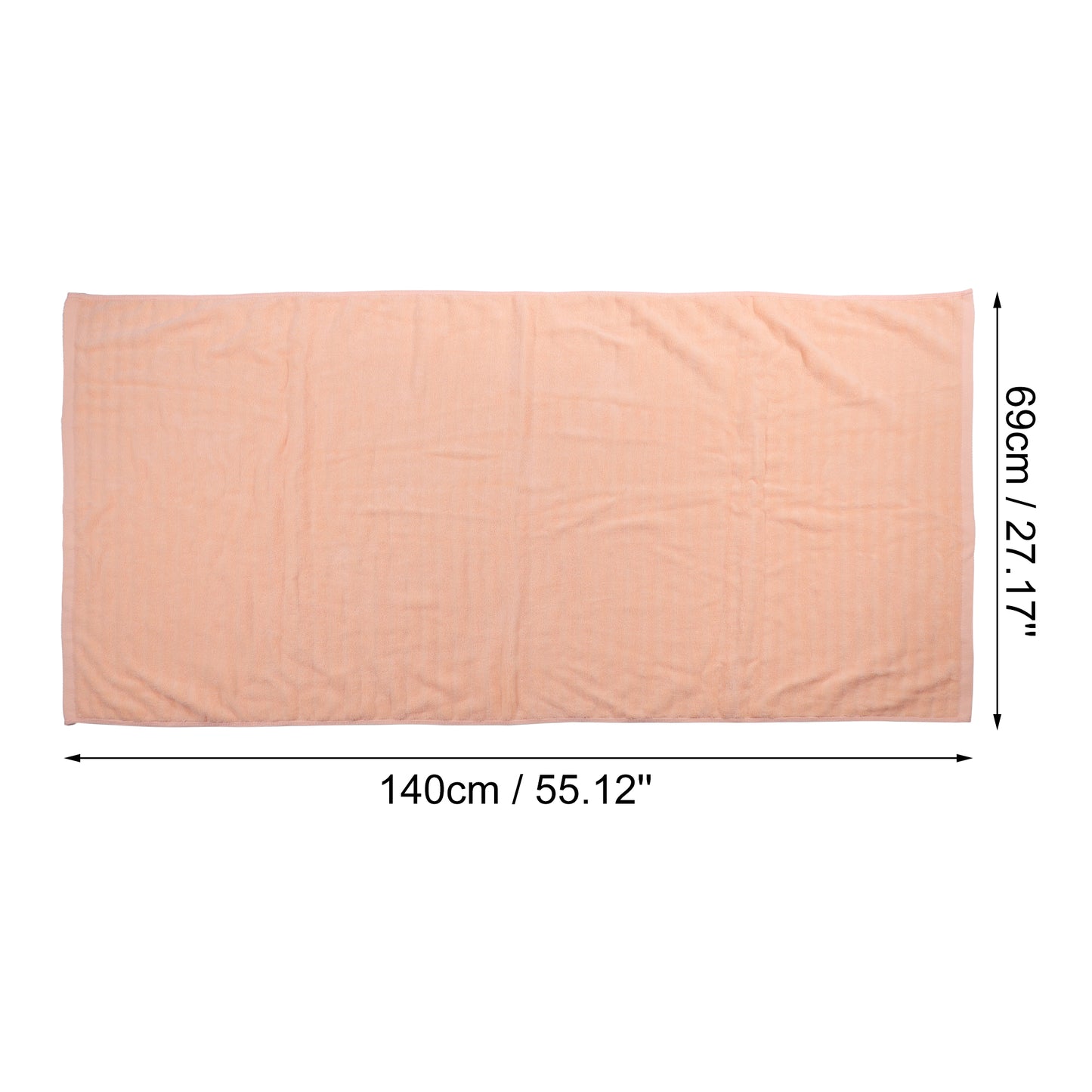 1 Pc Soft Absorbent Cotton Bath Towel, Orange 55.12"x27.17"