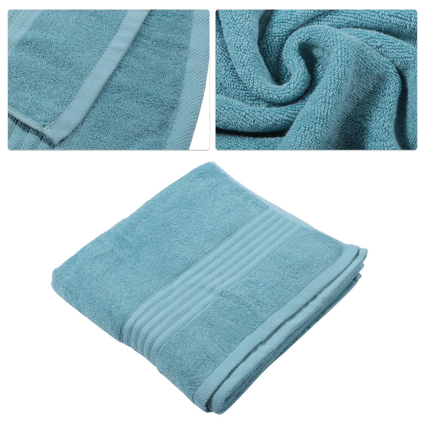 1 Pc Classic Soft Absorbent Cotton Bath Towel, Green 55.12"x27.17"