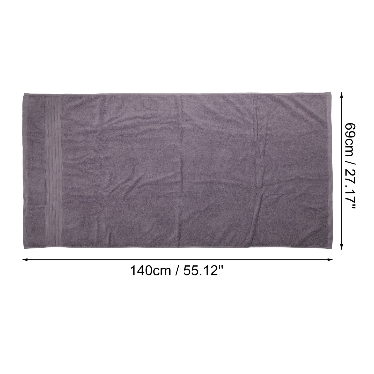 1 Pc Classic Soft Absorbent Cotton Bath Towel, Purple 55.12"x27.17"