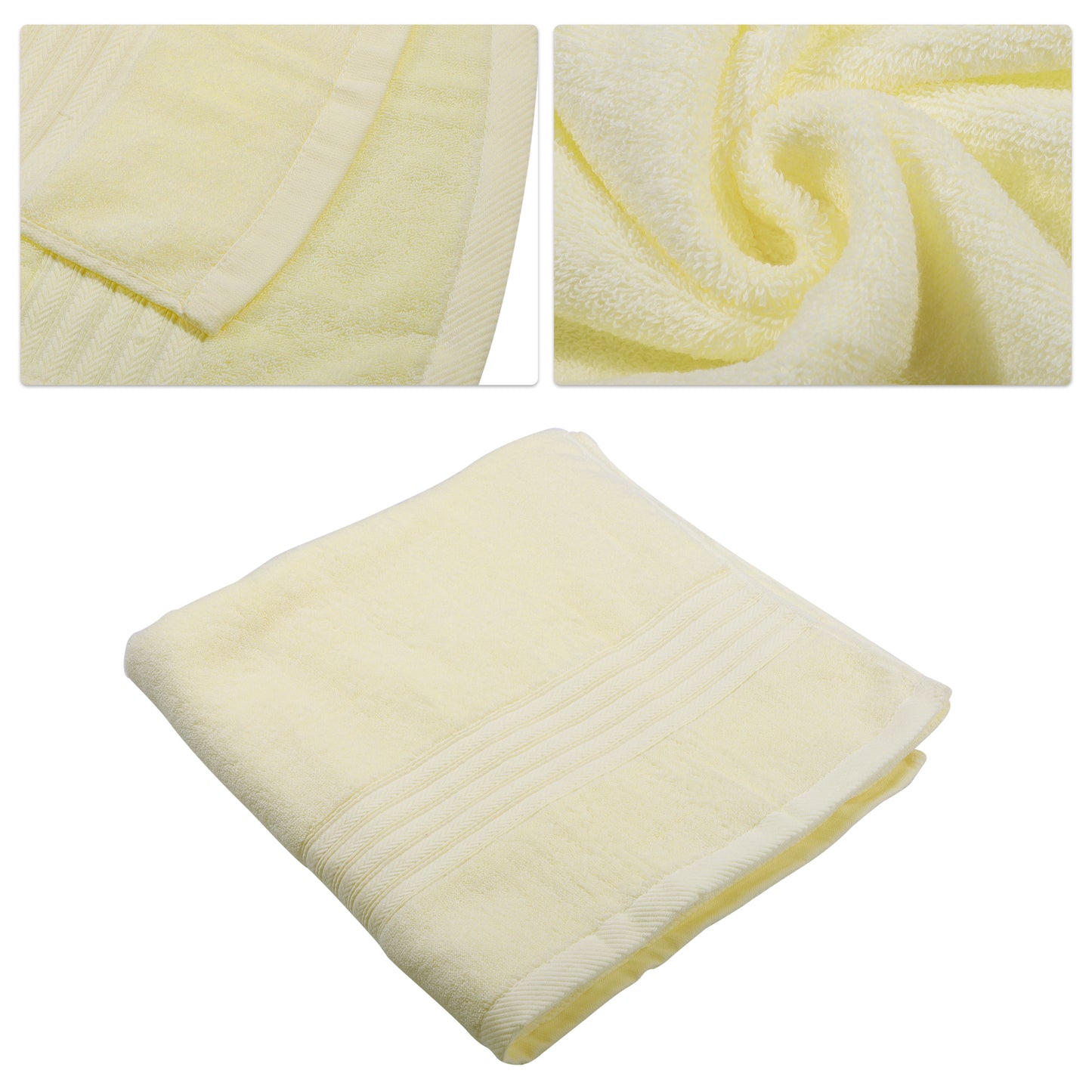 1 Pc Classic Soft Absorbent Cotton Bath Towel, Yellow 55.12"x27.17"