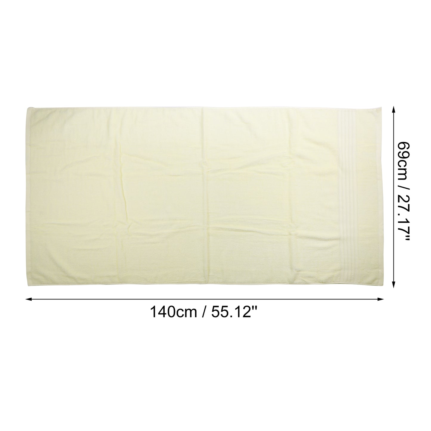 1 Pc Classic Soft Absorbent Cotton Bath Towel, Yellow 55.12"x27.17"