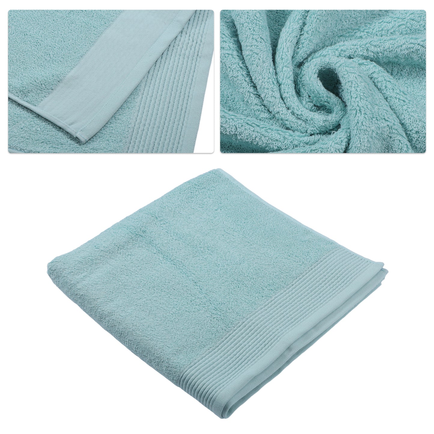 1 Pc Soft Absorbent Cotton Bath Towel Classic Design, Green 59.06"x28.35"
