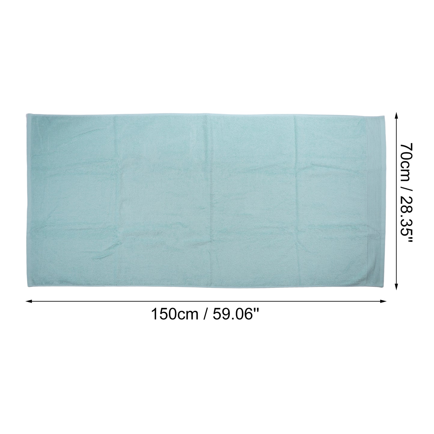 1 Pc Soft Absorbent Cotton Bath Towel Classic Design, Green 59.06"x28.35"