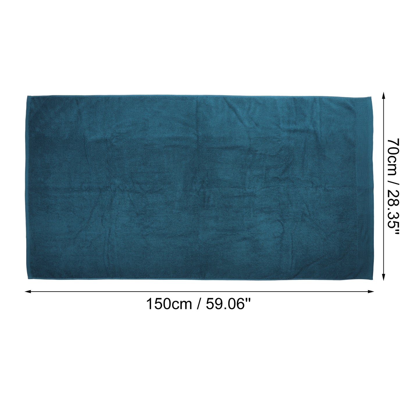 1 Pc Soft Absorbent Cotton Bath Towel Classic Design, Blue 59.06"x28.35"