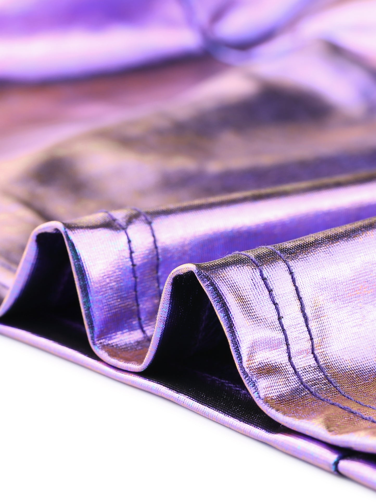 Women's Metallic Crop Top Mock Neck Zip Up Sleeveless Shiny Holographic Tank Top