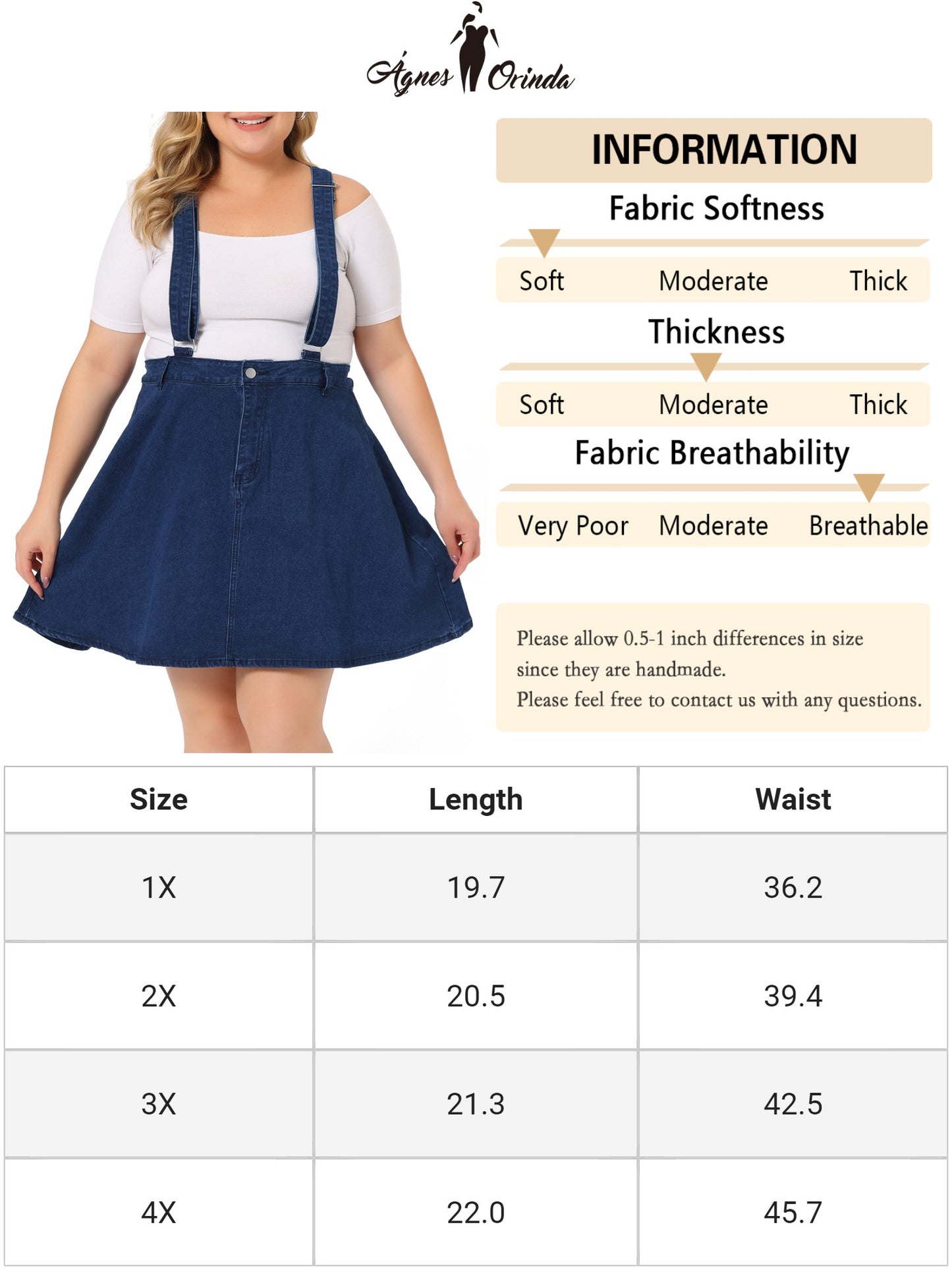 Women Plus Size Suspender Skirt Adjustable Strap Braces Mini Denim Overalls Dress
