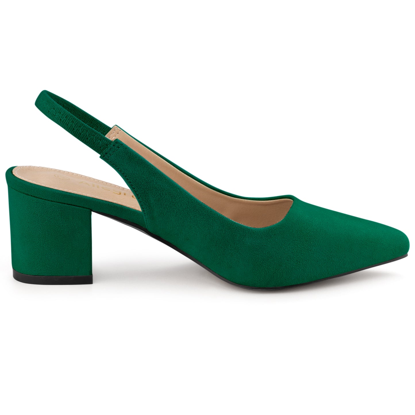 Zapatos de tacón de bloque con punta puntiaguda para mujer