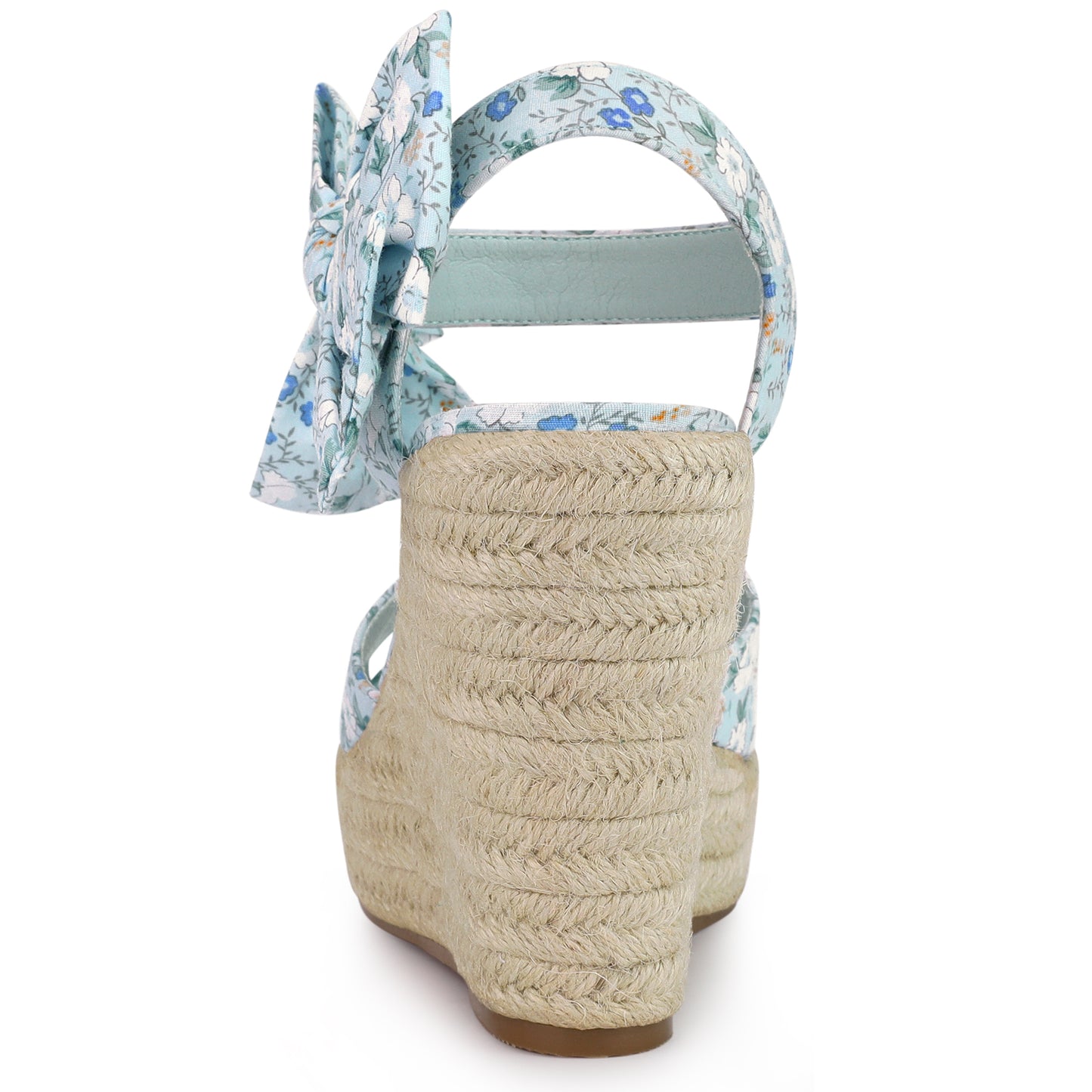 Sandalias de cuña con tira trasera y estampado floral para mujer