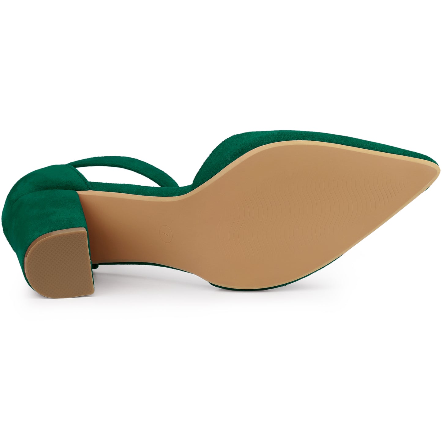 Zapatos de tacón de bloque con punta puntiaguda y tira al tobillo para mujer