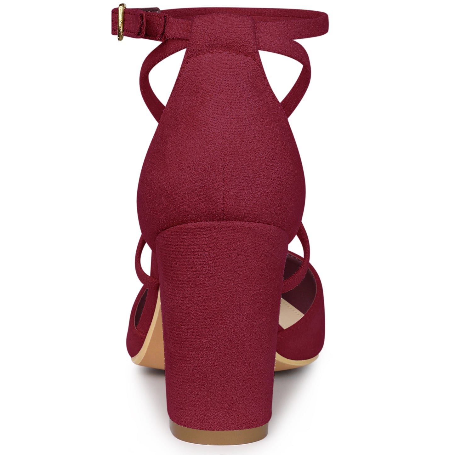 Women's Crisscross Strap Pointed Toe Chunky Heels Sandals Pumps