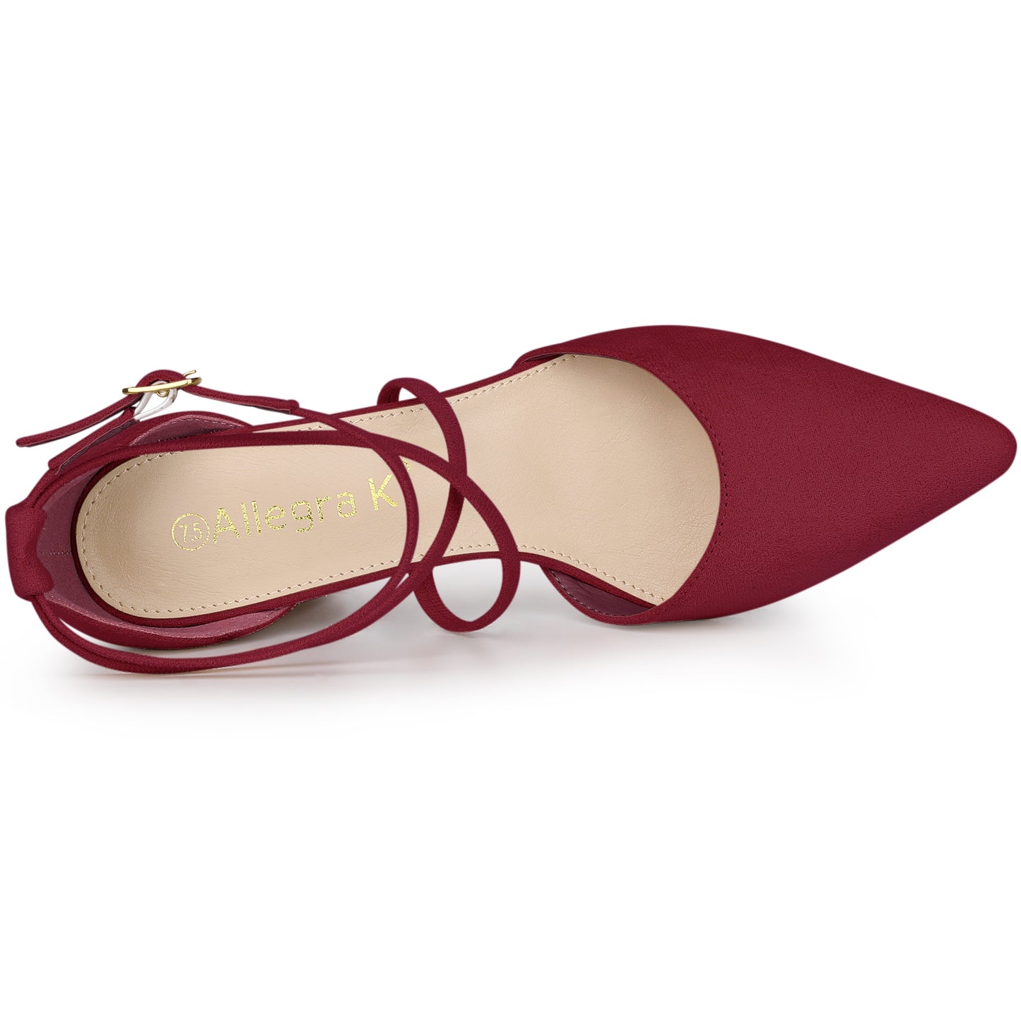 Women's Crisscross Strap Pointed Toe Chunky Heels Sandals Pumps