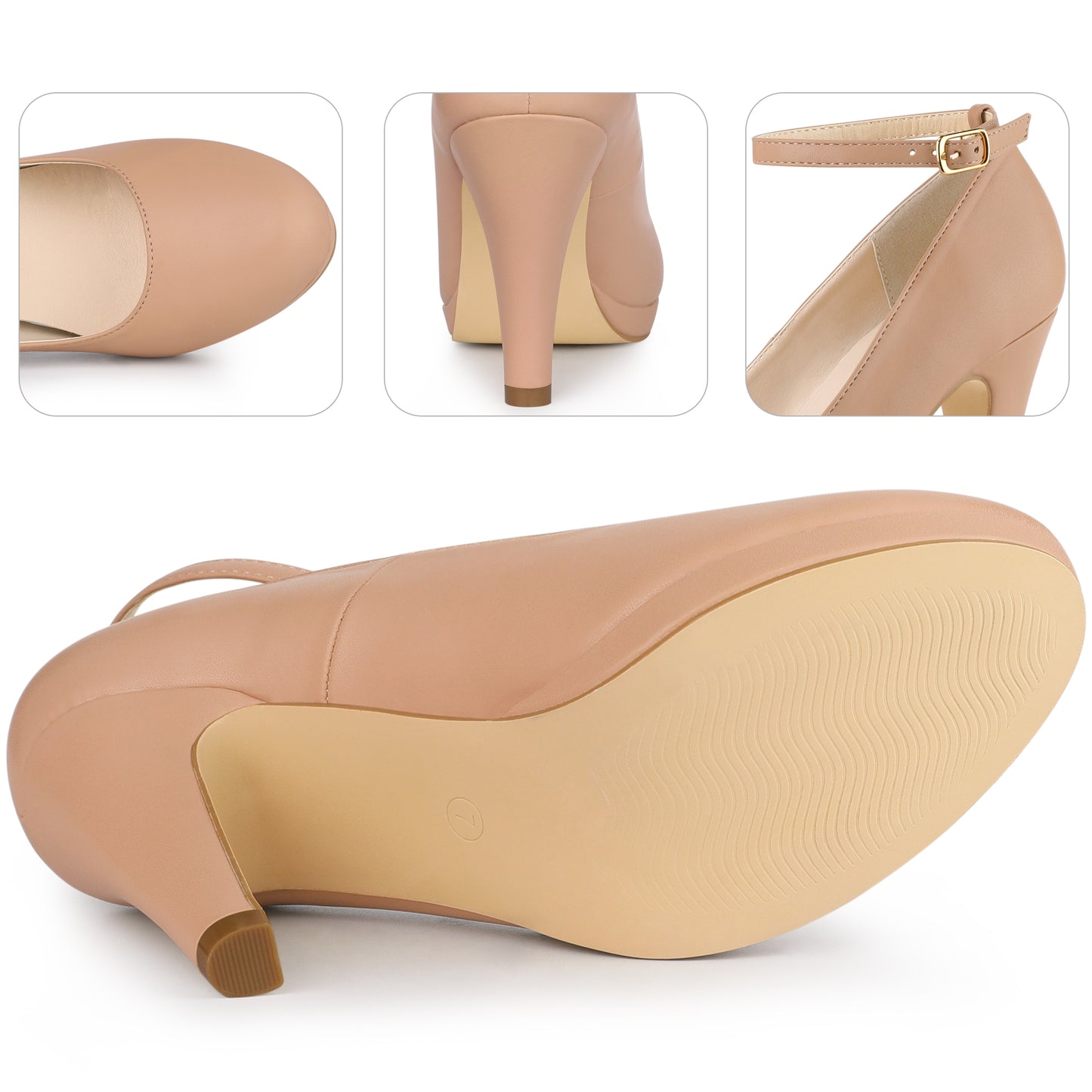Zapatos Mary Jane para mujer con tiras en el tobillo y tacón alto de aguja