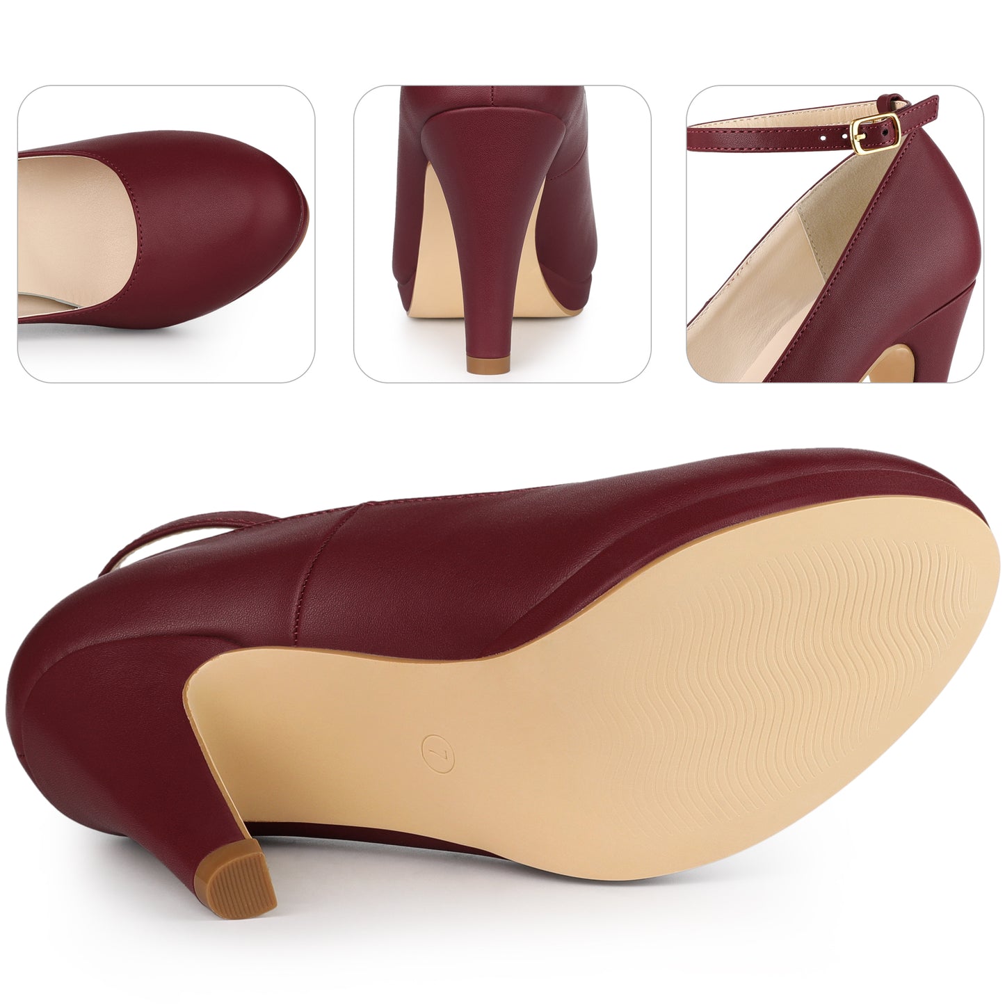 Women Mary Jane Pumps Ankle Strap Stiletto High Heel Pumps