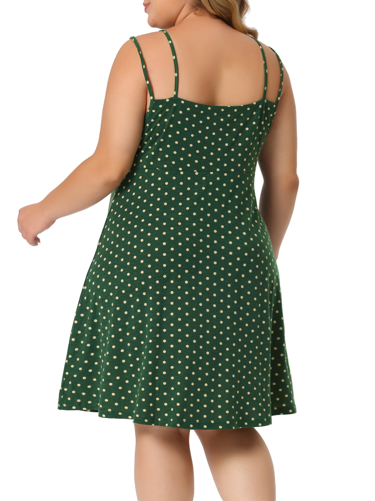 Women Plus Size Polka Dots Tank Cami Lingerie Chemises Sleepwear Pajamas