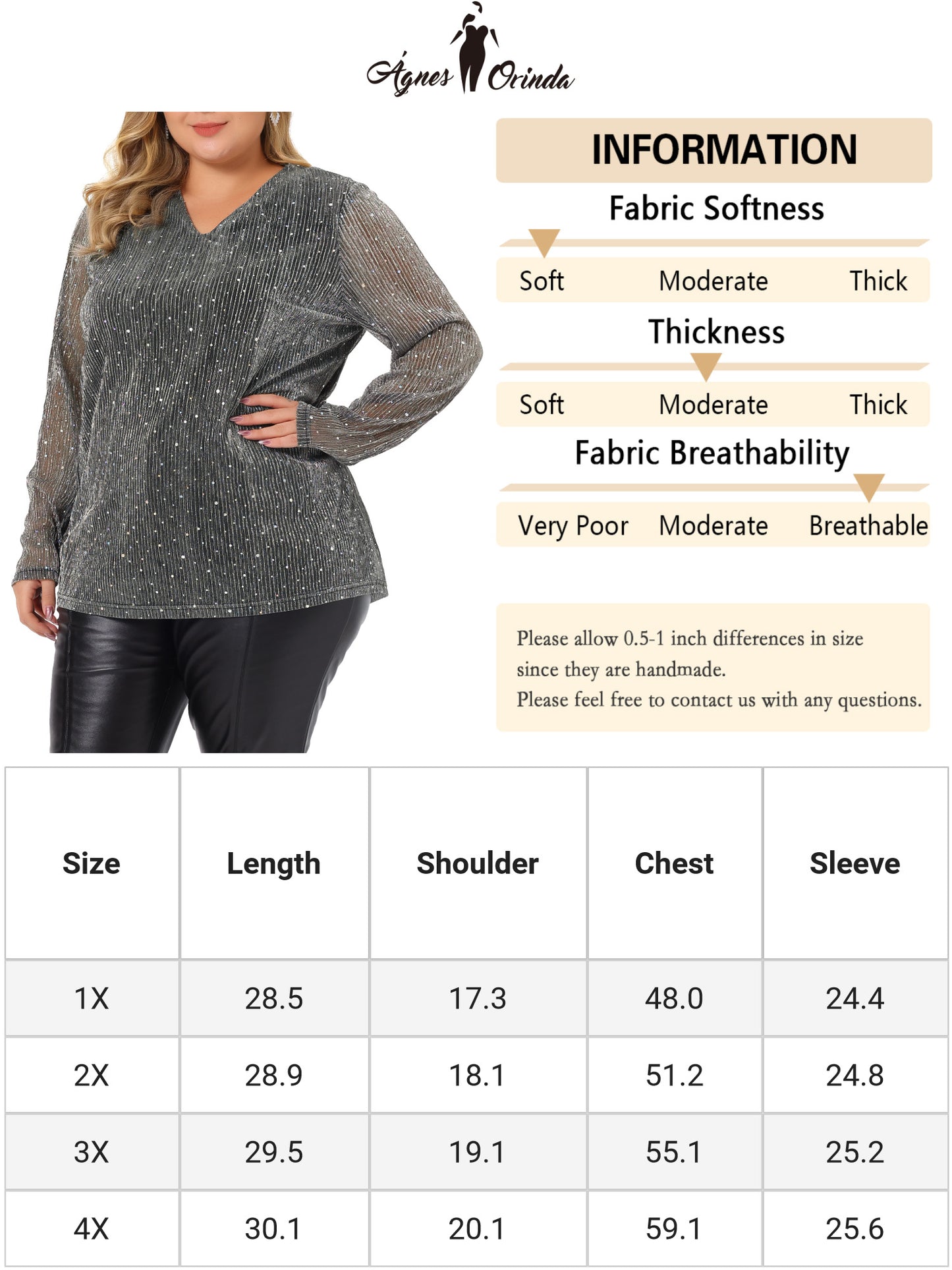 Women Plus Size Tops Long Sleeve Glitter Club Party Shirt Sparkle Blouse