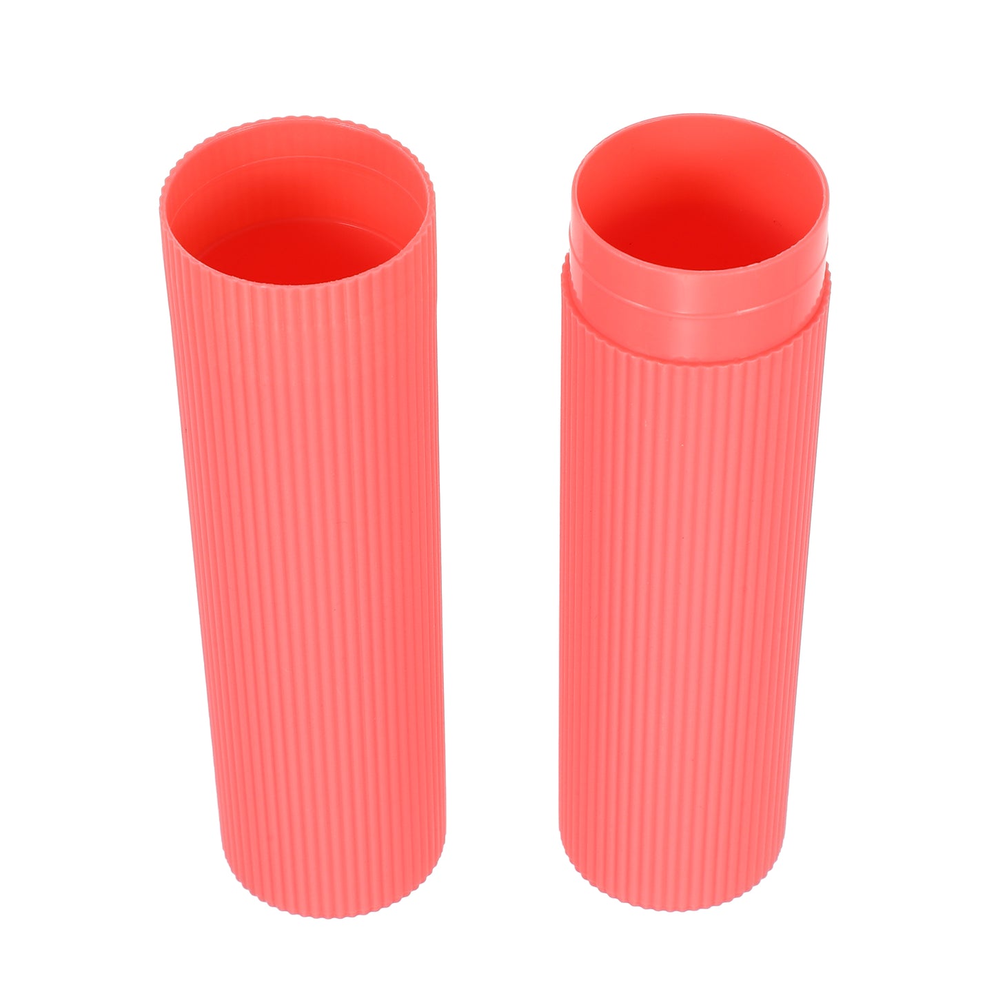 1 Pc Vertical Stripe Plastic Toothbrush Case for Travel 7.87"x1.18" Red