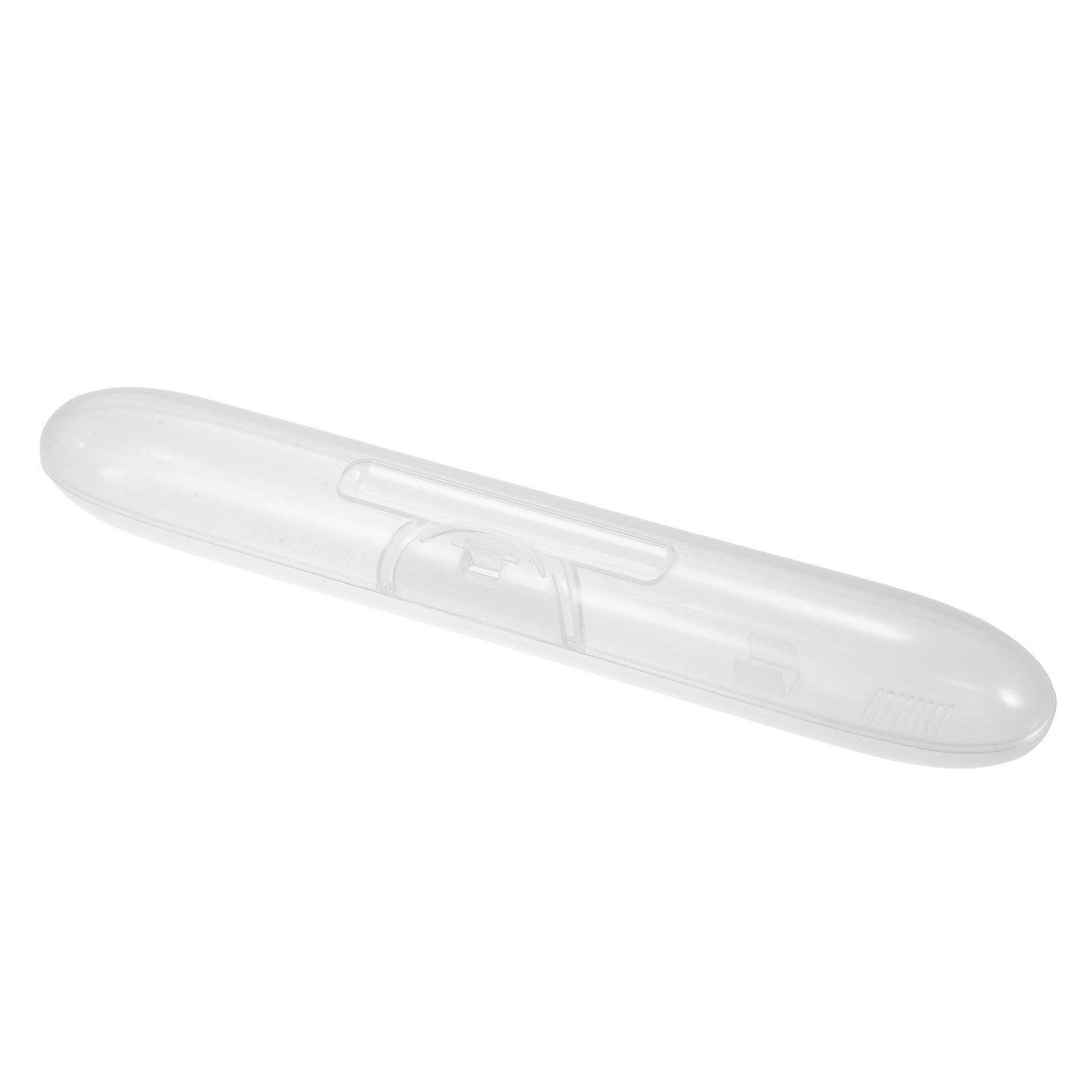Estuche portátil para cepillos de dientes, de plástico, para viaje, 21,5 x 3 x 2,9 cm, transparente