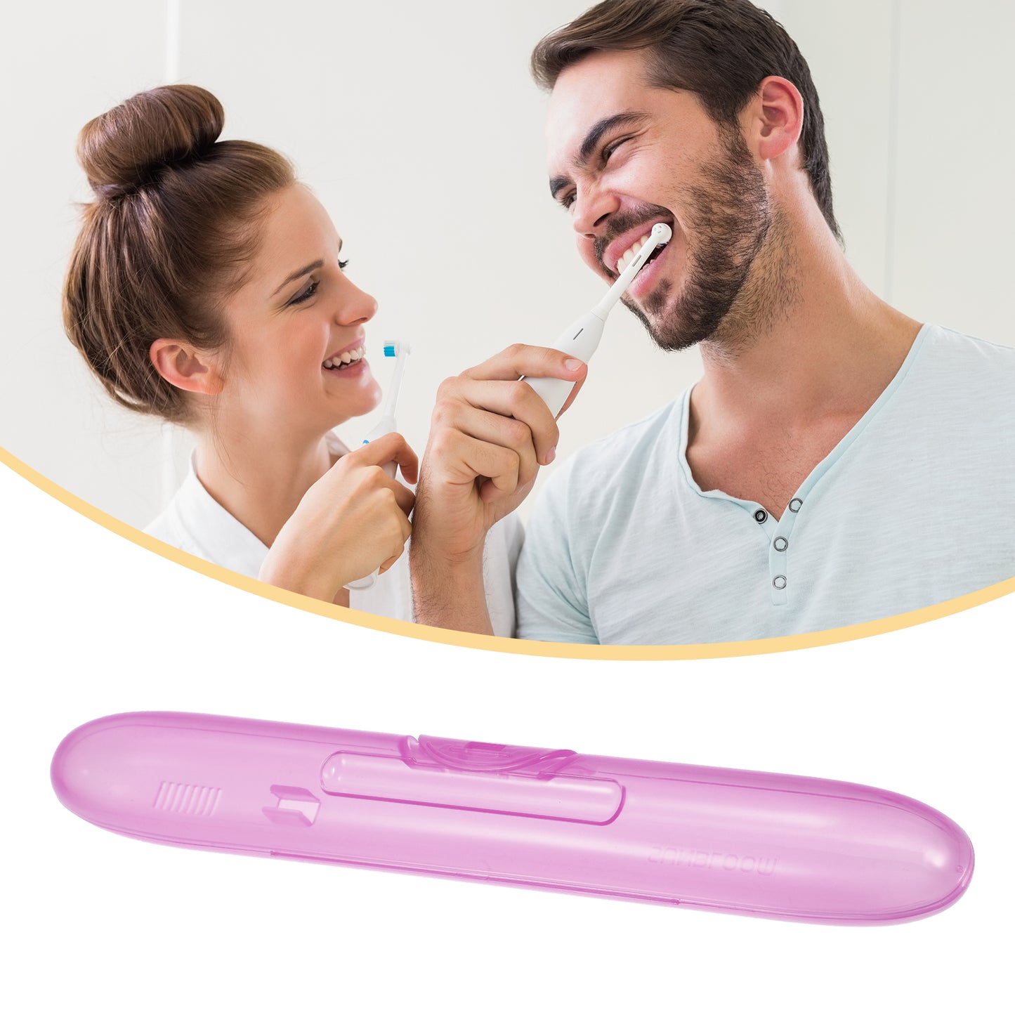 1 Pc Portable Toothbrush Cases Plastic Traveling Toothbrush Holder, 8.46"x1.18"x1.14" Purple