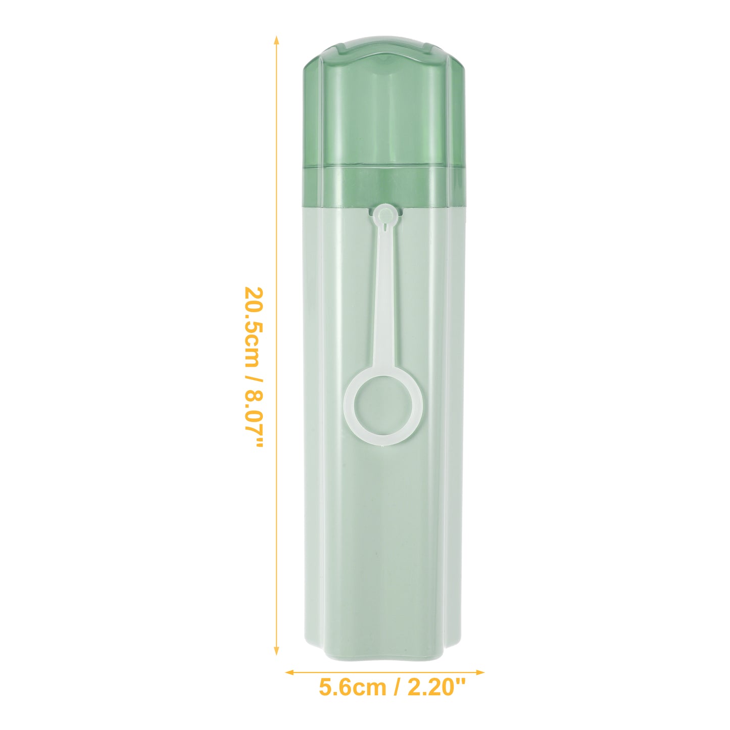 Estuche portátil para cepillos de dientes con vasos para viajes y camping, 20,3 x 5,6 x 5,6 cm, color verde