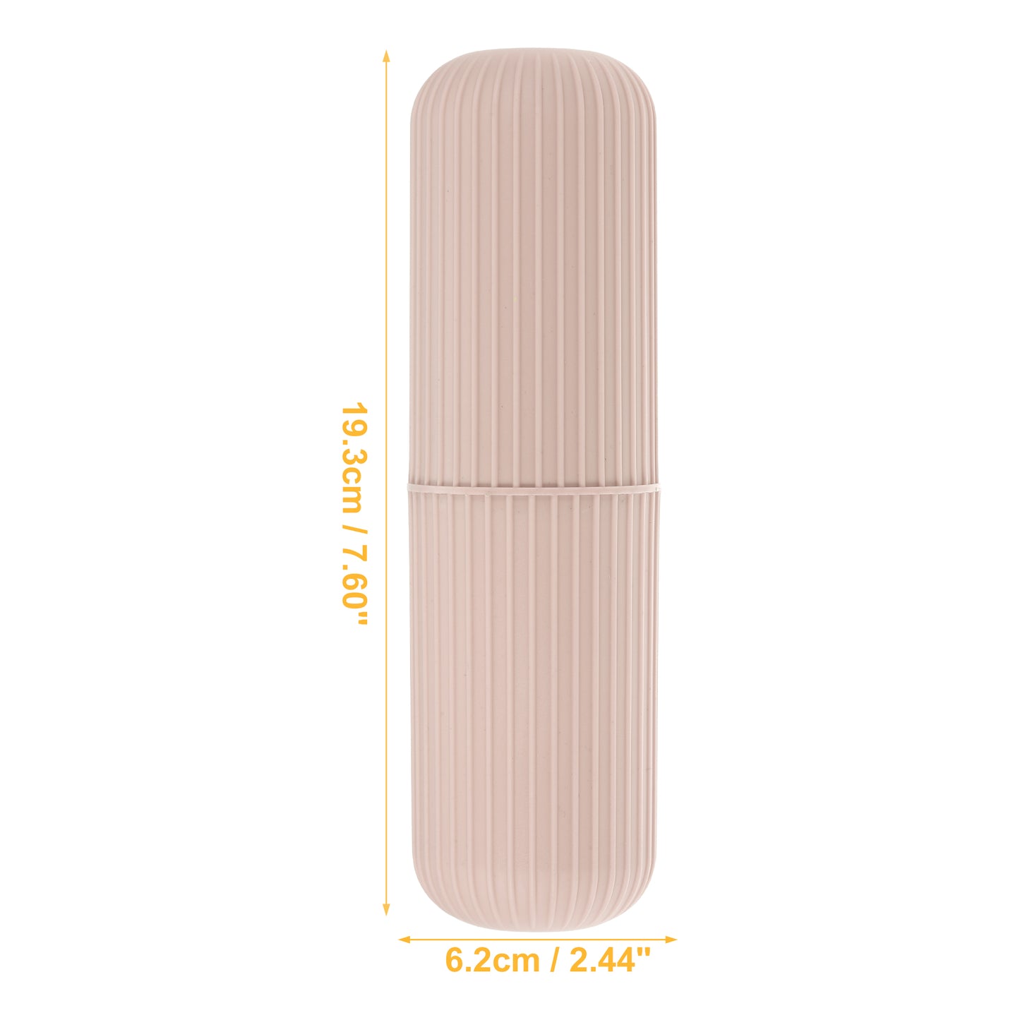 Estuche de viaje portátil para cepillos de dientes (19,3 x 6,2 x 5,7 cm), color rosa