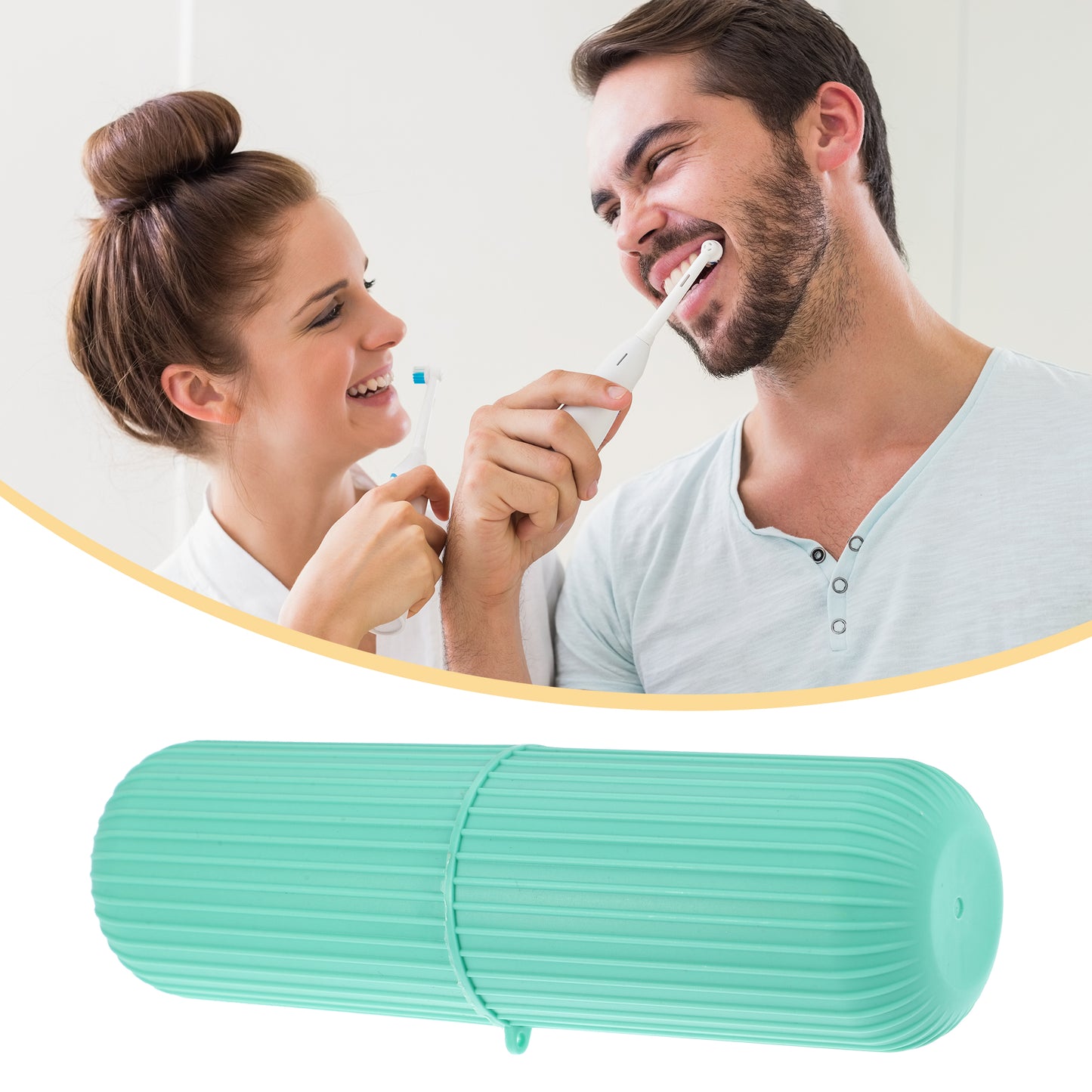 1 Pc Portable Toothbrush Traveling Cases 7.60"x2.44"x2.24" Green